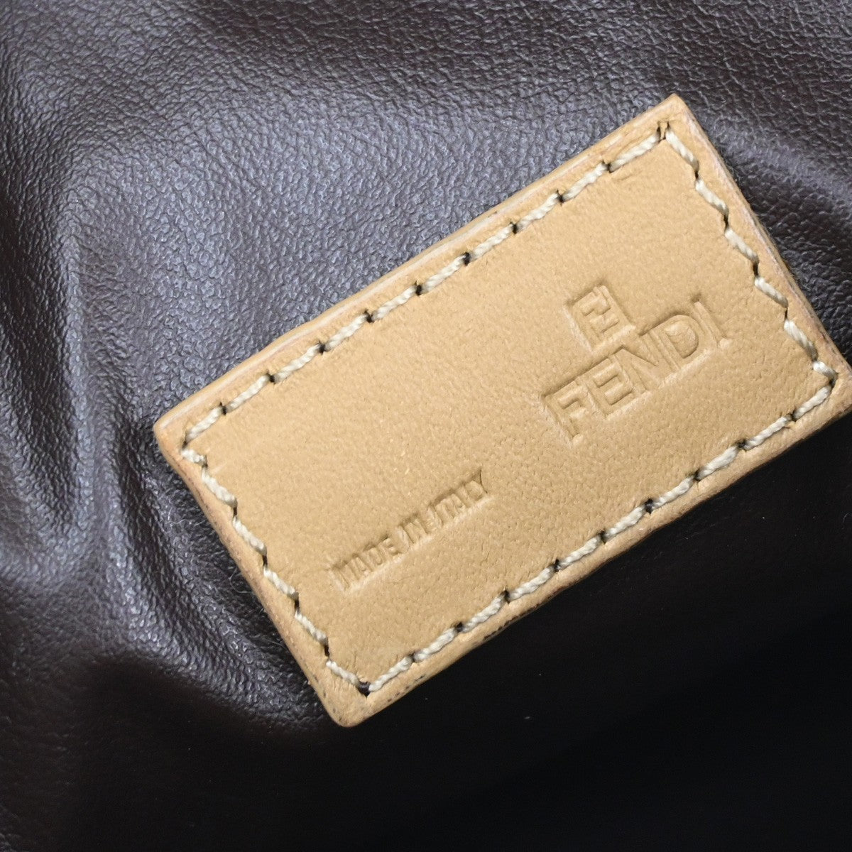 FENDI Logo Zucca Pattern Mini Hand Bag Canvas Leather Brown GHW Italy 83KB556
