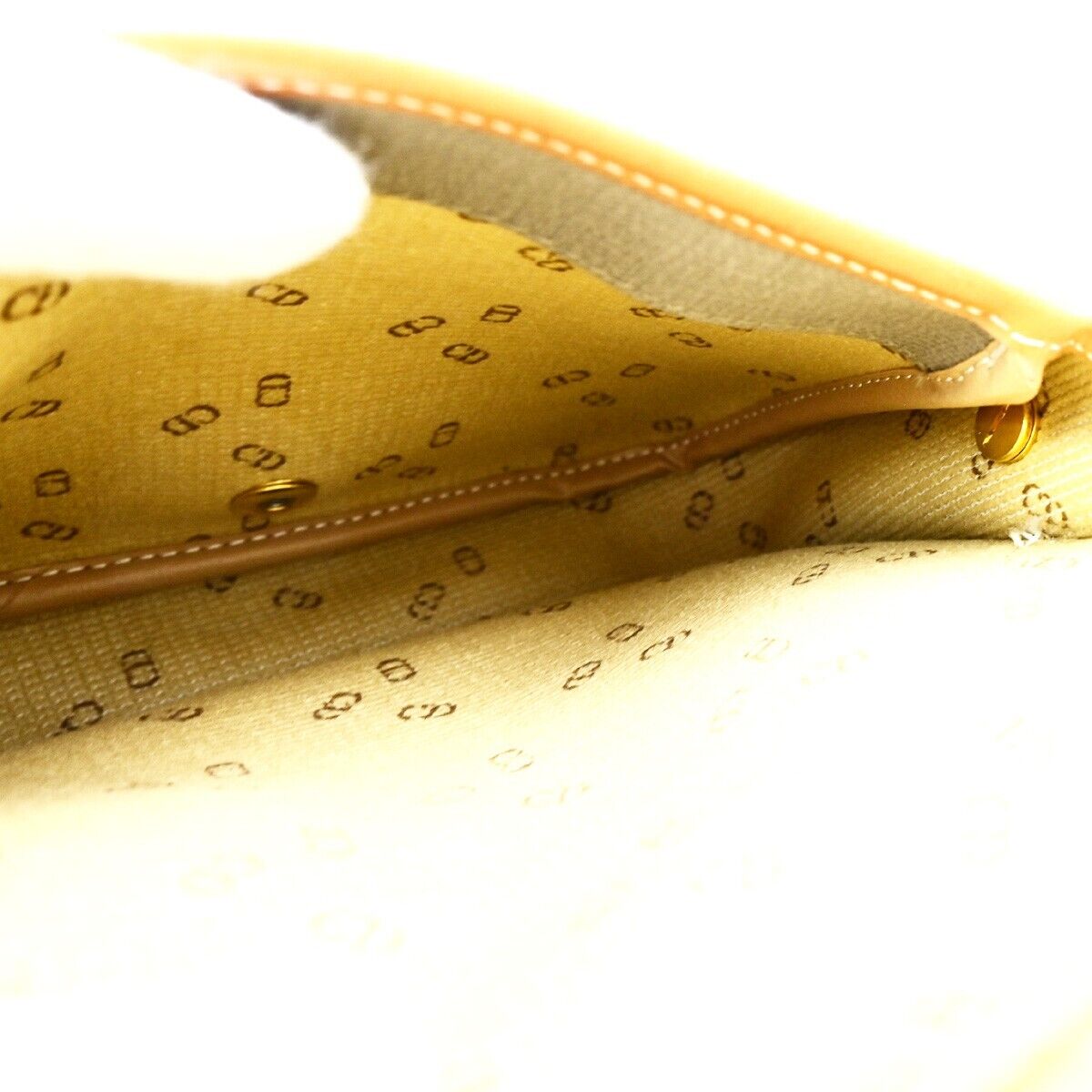 CHRISTIAN DIOR Logo Mini Shoulder Bag PVC Leather Gray Brown GHW France 60ED011