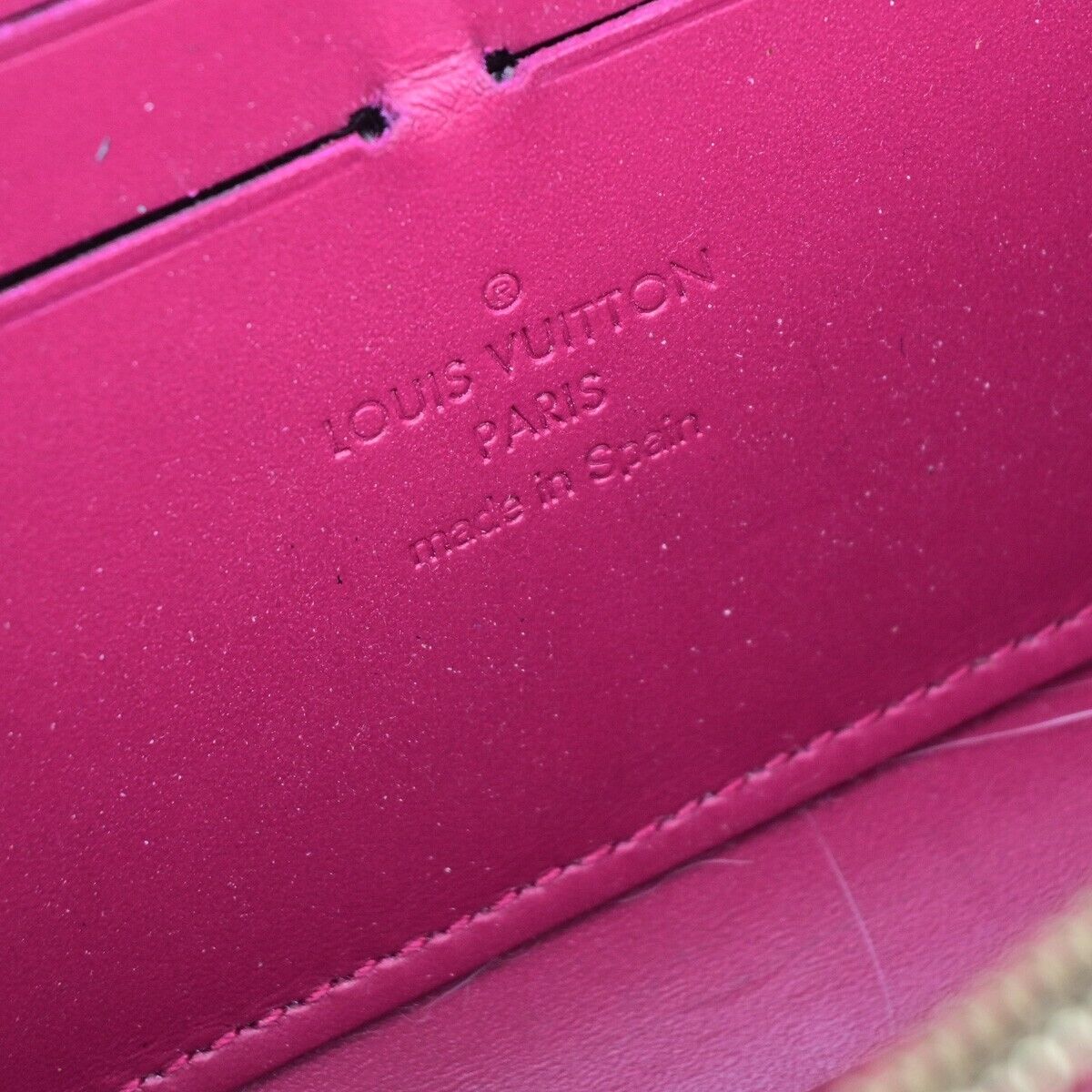 LOUIS VUITTON Long Zippy Wallet Monogram Vernis Leather Pink M91597 09EB261