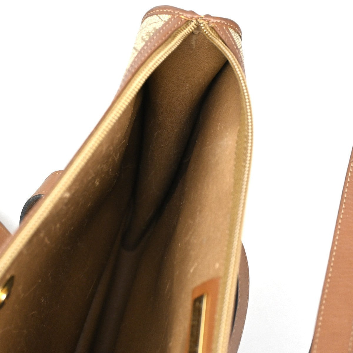 CHRISTIAN DIOR Logo Honeycomb Shoulder Hand Bag PVC Leather Beige GHW 62CA527