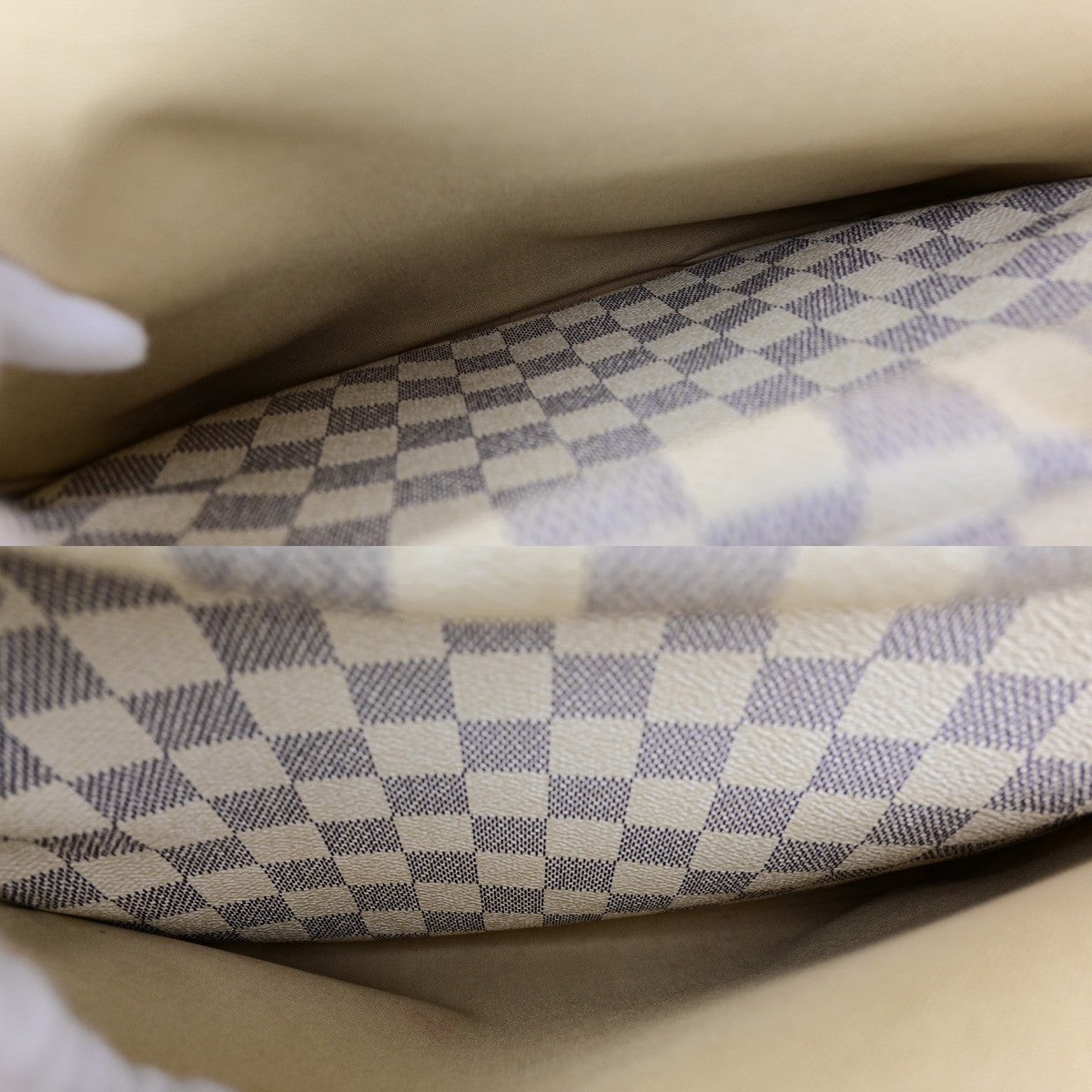 LOUIS VUITTON Naviglio Shoulder Bag Damier Azur Leather White N51189 84YH092