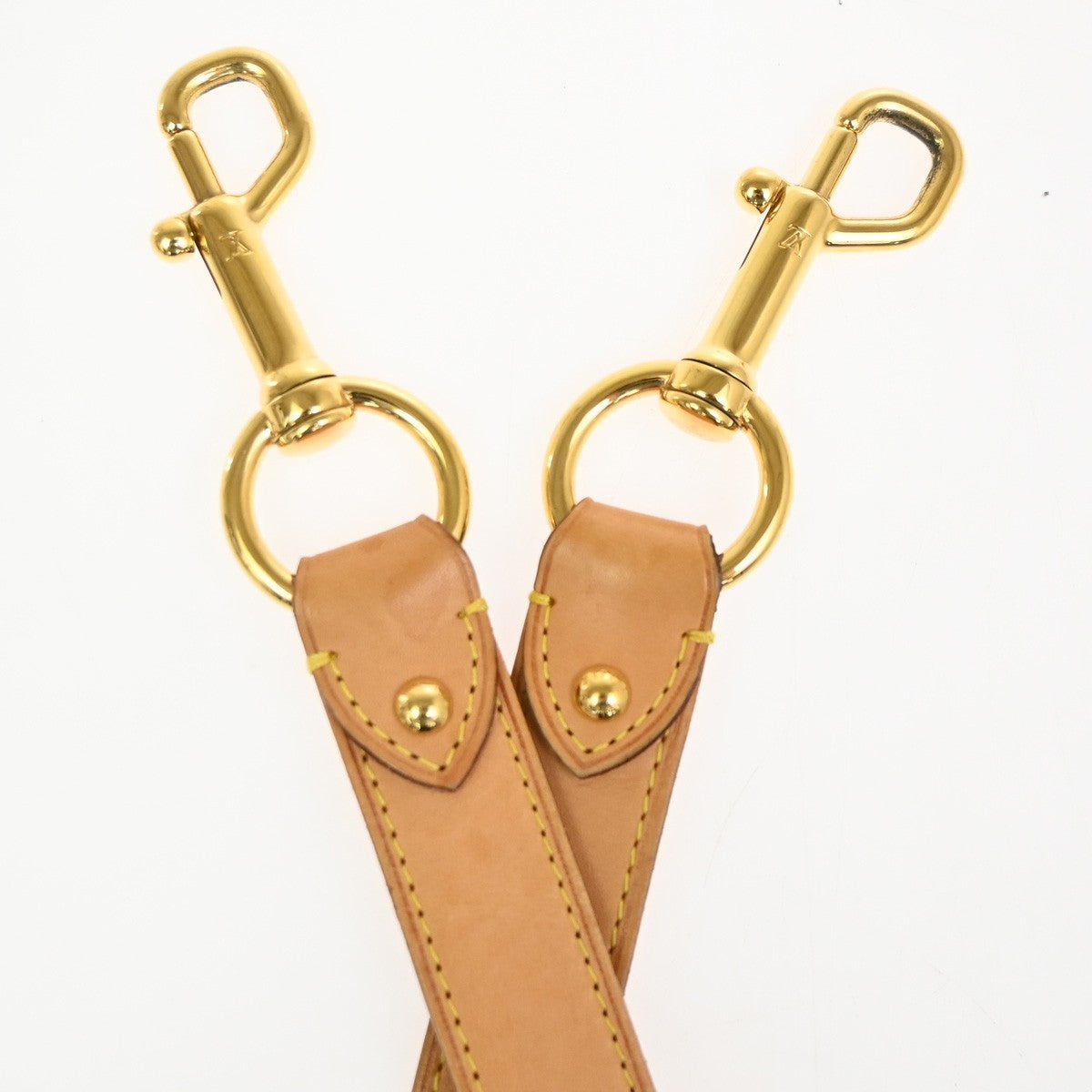 LOUIS VUITTON LV Logo Shoulder Bag Strap Leather Brown GHW 61MA604