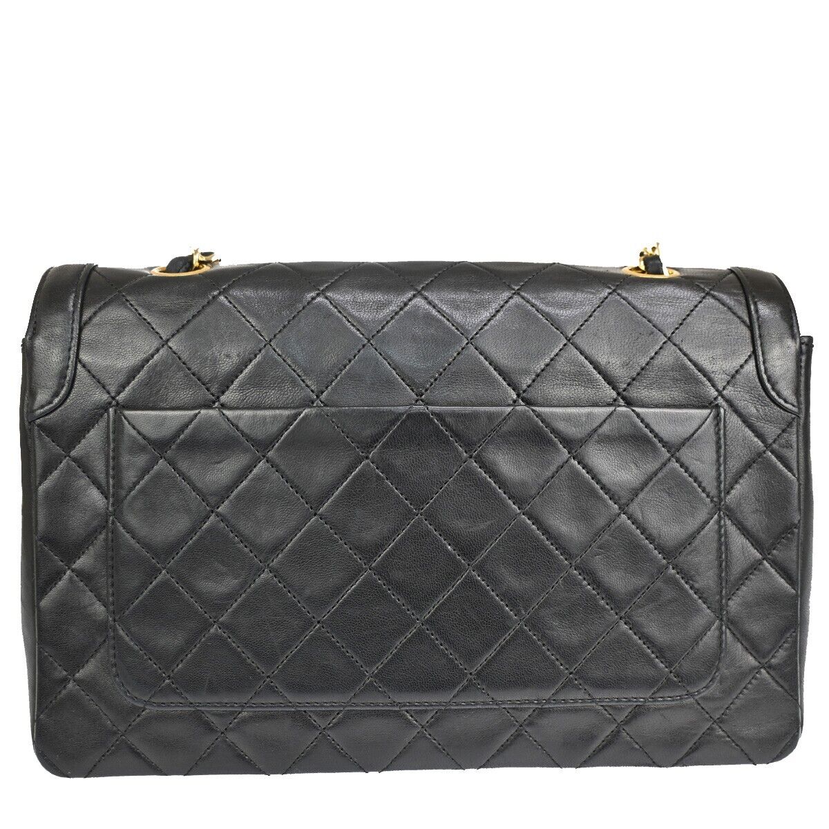 CHANEL CC Logo Matelasse Chain Shoulder Bag Leather Black GHW Vintage 340RJ283