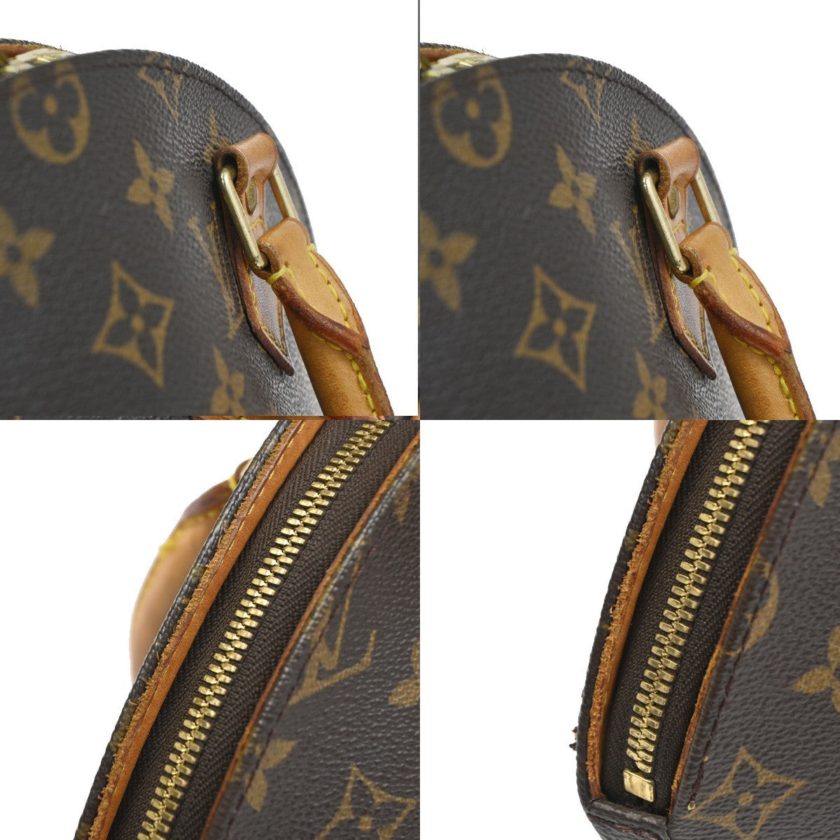 LOUIS VUITTON LV Logo Ellipse PM Hand Bag Monogram Leather Brown M51127 78CA828