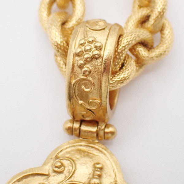 CHANEL CC Logos Chain Long Necklace Pendant 96A  Gold France Vintage 41RL486