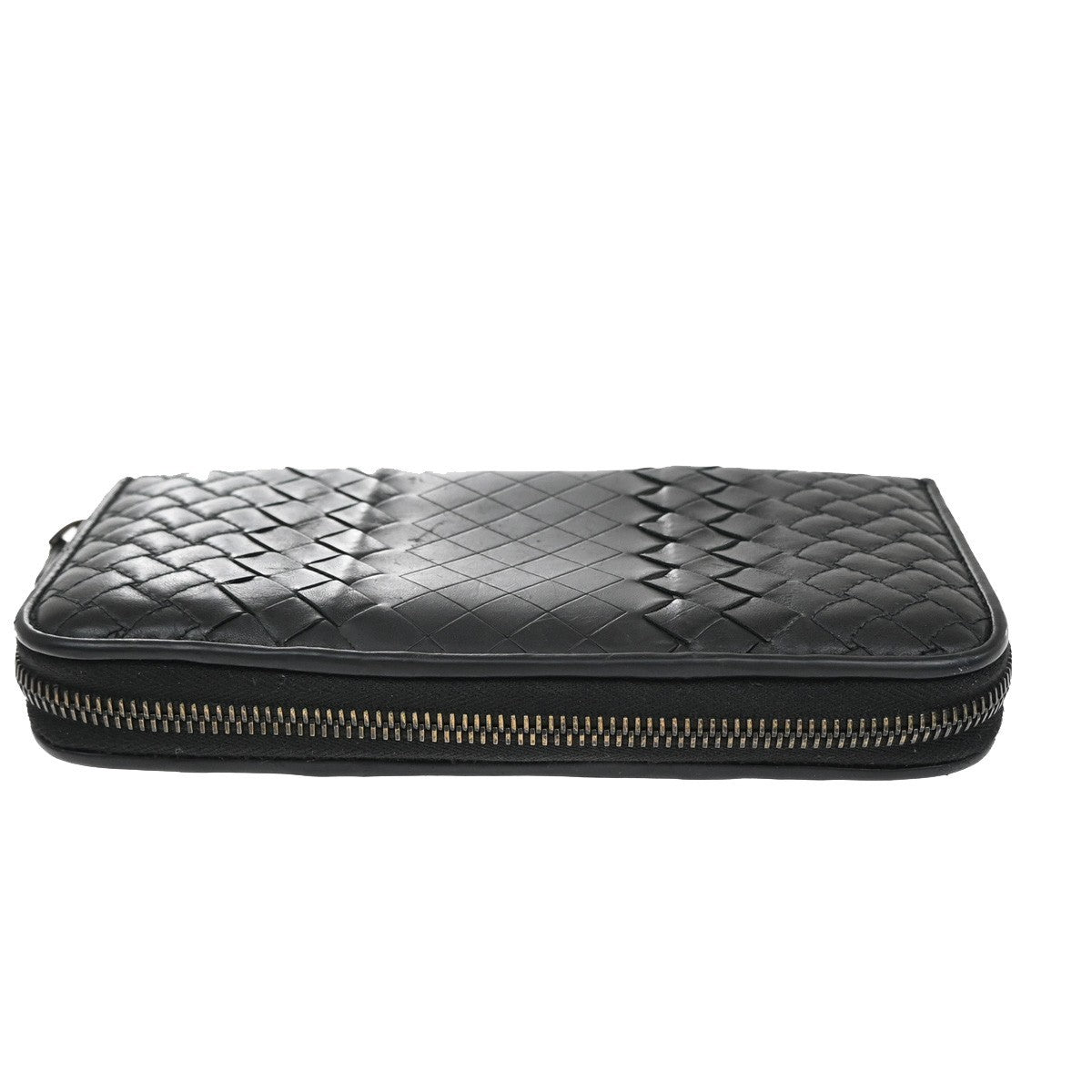 BOTTEGA VENETA Intrecciato Long Zipper Around Wallet Leather Black 65EG120