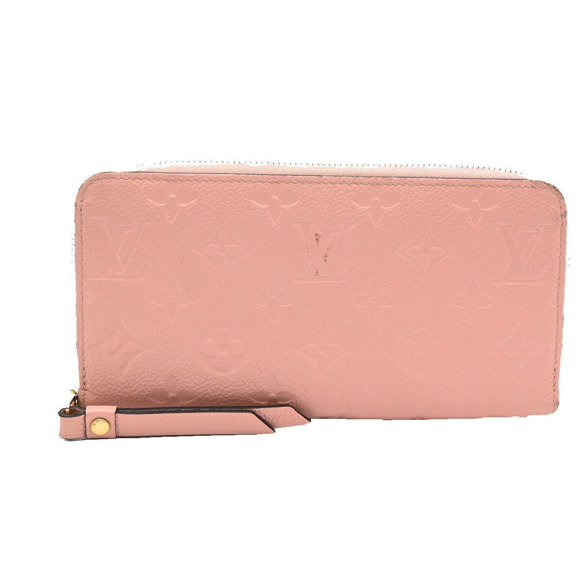 LOUIS VUITTON Zippy Wallet Long Monogram Empreinte Leather Rose M64090 89YE527