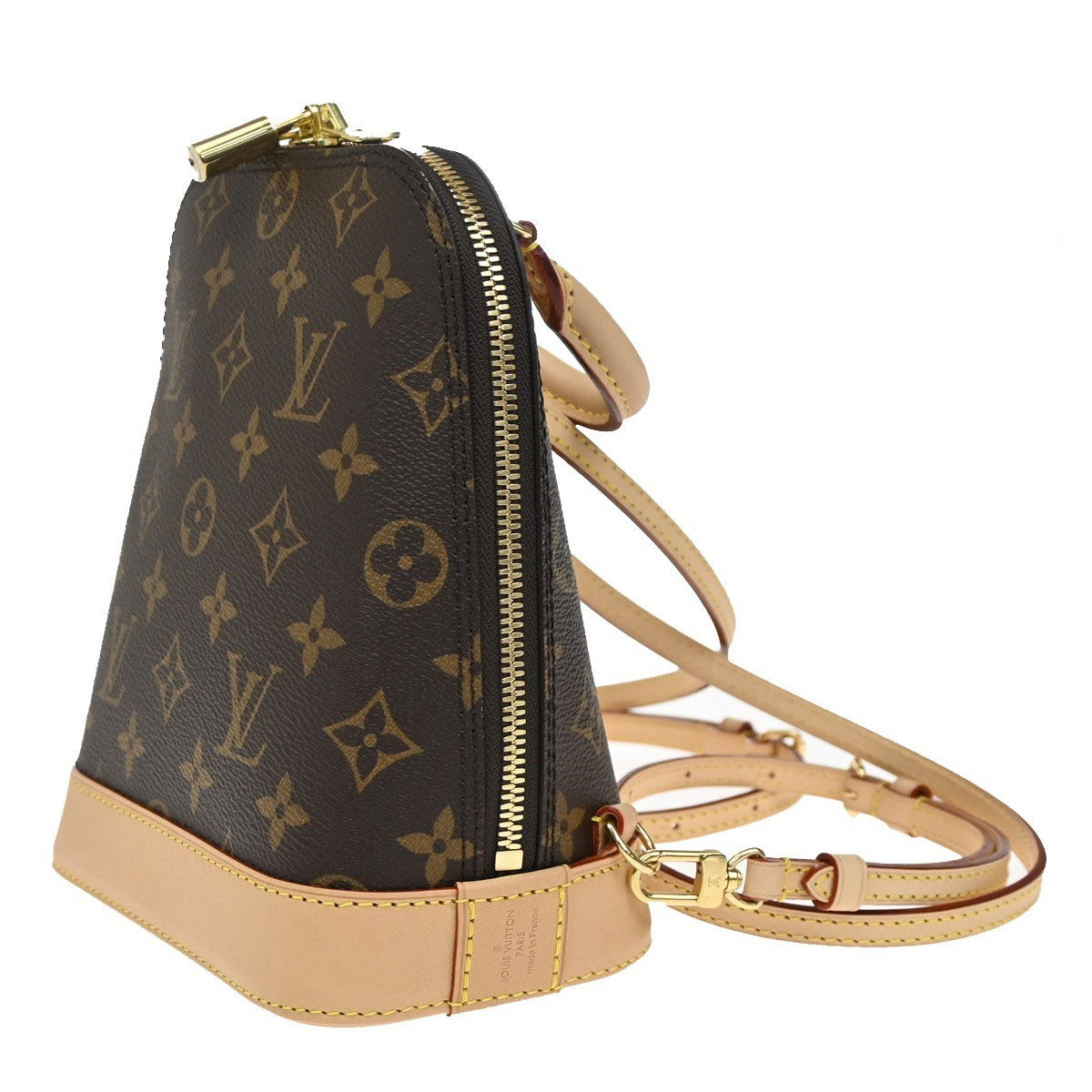 LOUIS VUITTON Alma Backpack Bag Monogram Leather Brown France M47132 312LC616
