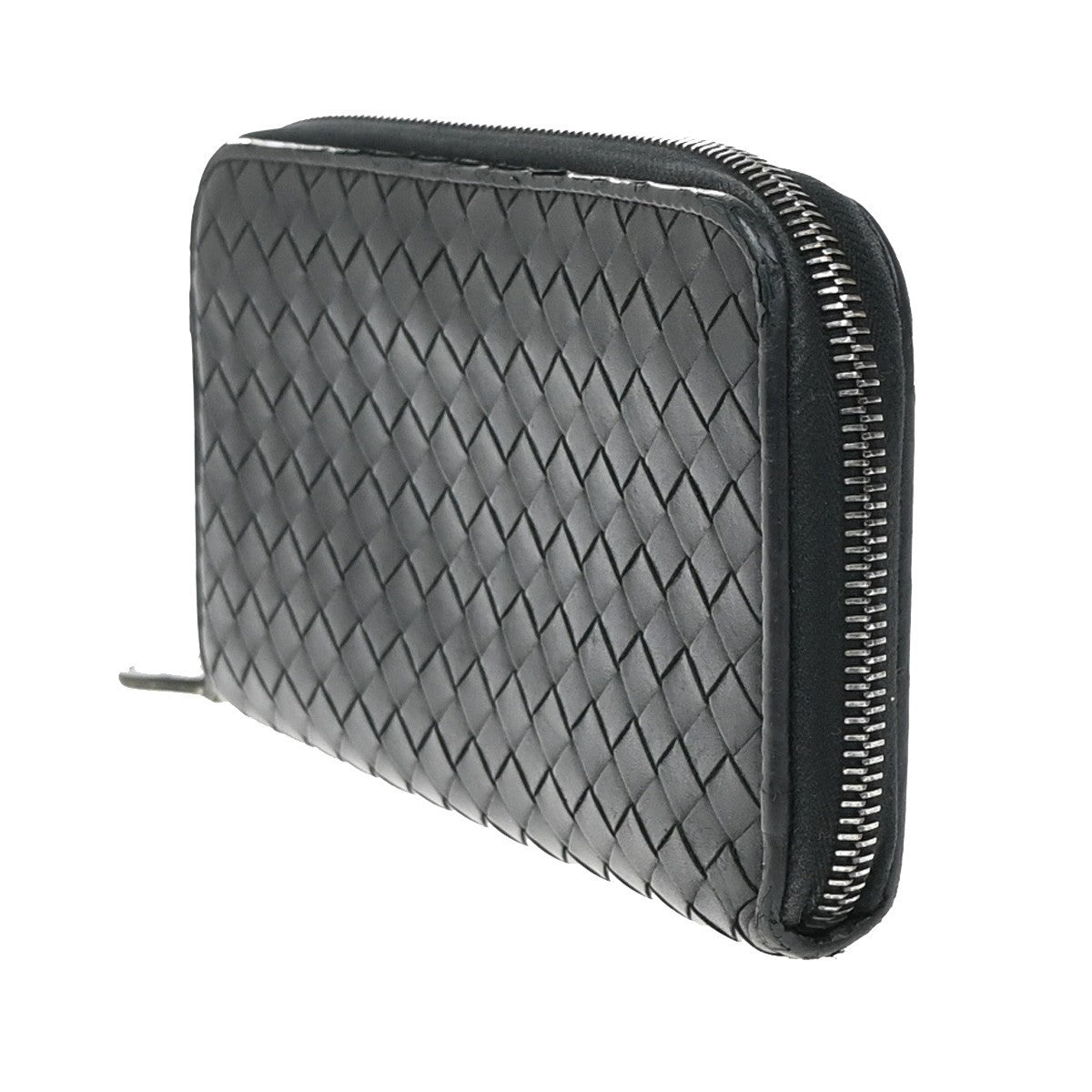 BOTTEGA VENETA Intrecciato Long Zipper Around Wallet Leather Black 67KP150