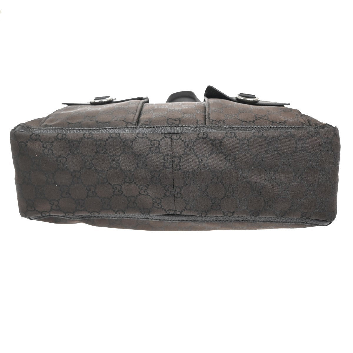 GUCCI Logo GG Shoulder Tote Hand Bag Canvas Leather Brown SHW Italy 80KC595