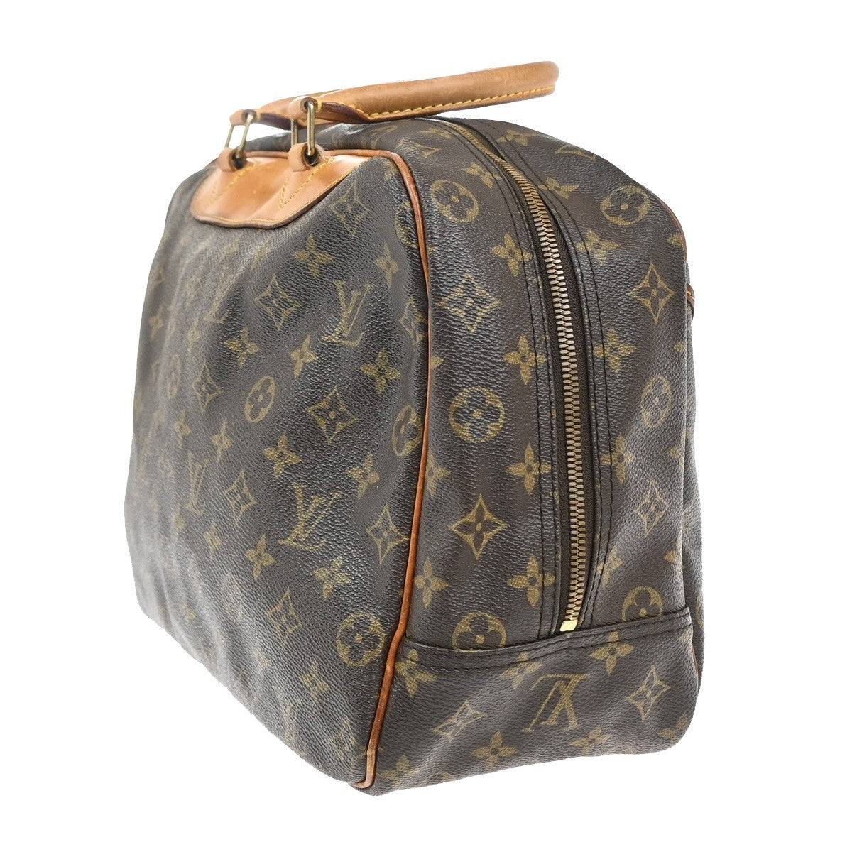 LOUIS VUITTON LV Logo Deauville Hand Bag Monogram Leather Brown M47270 34AA104