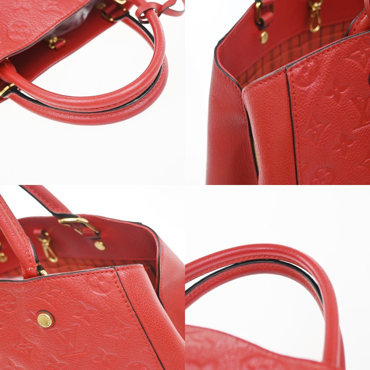 LOUIS VUITTON Montaigne MM Shoulder Bag Monogram Empreinte Red M41194 50TA684