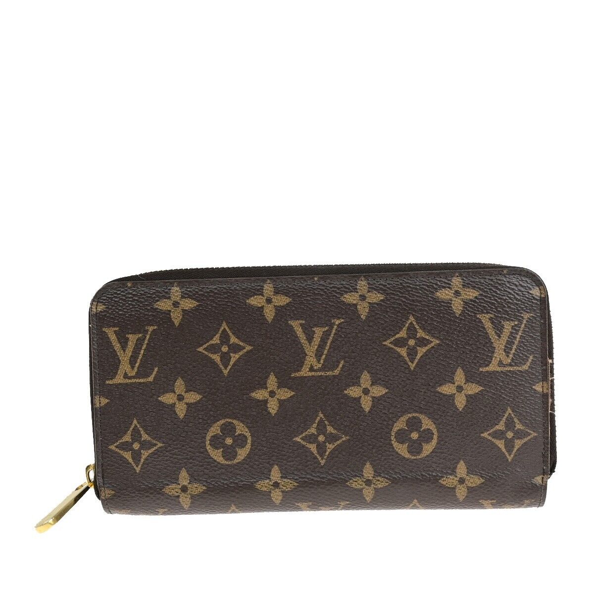 LOUIS VUITTON Zippy Long Wallet Monogram Leather Brown Fuchsia M41895 84EB839