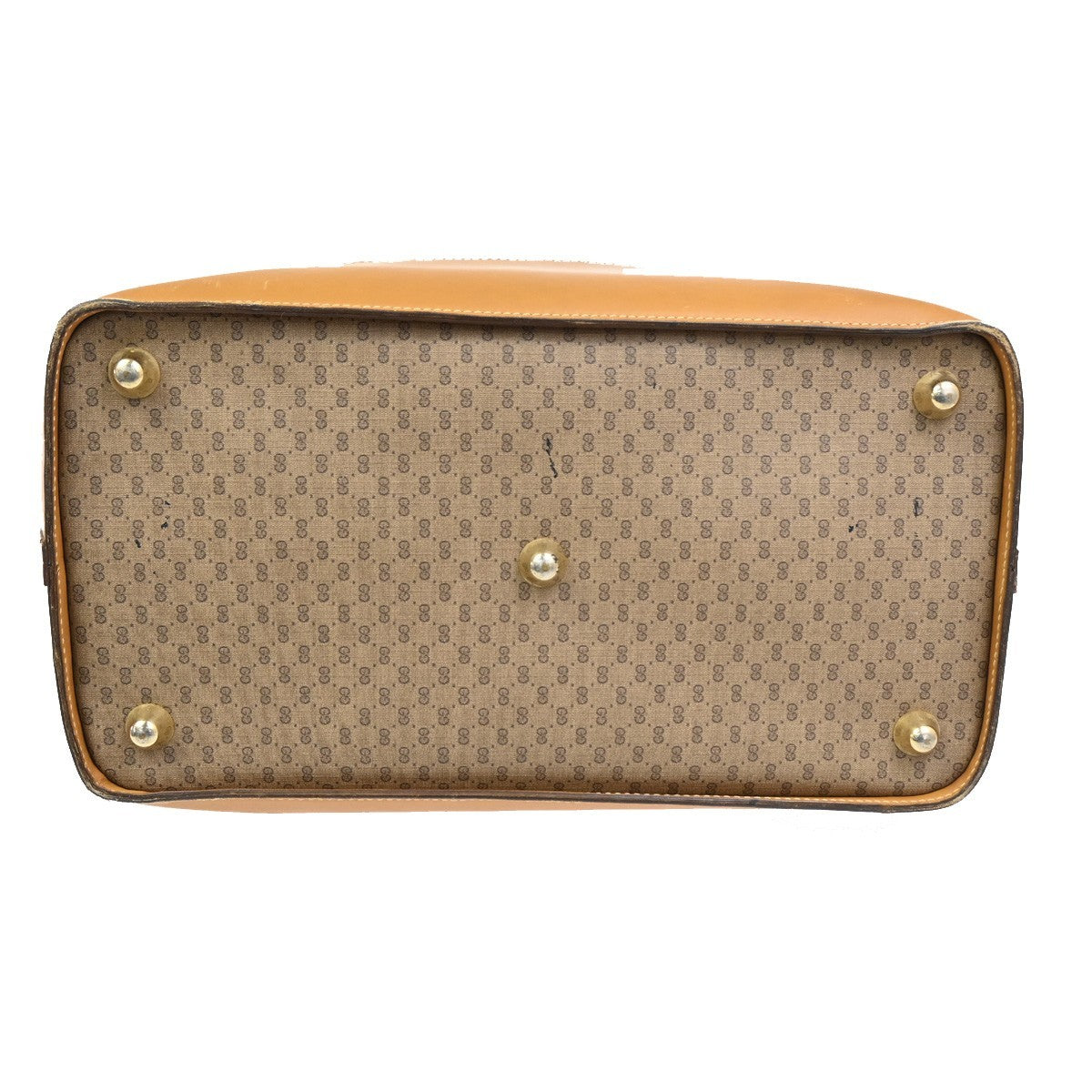 GUCCI Logo Sherry GG Pattern Travel Hand Bag PVC Leather Brown Italy 62KC300