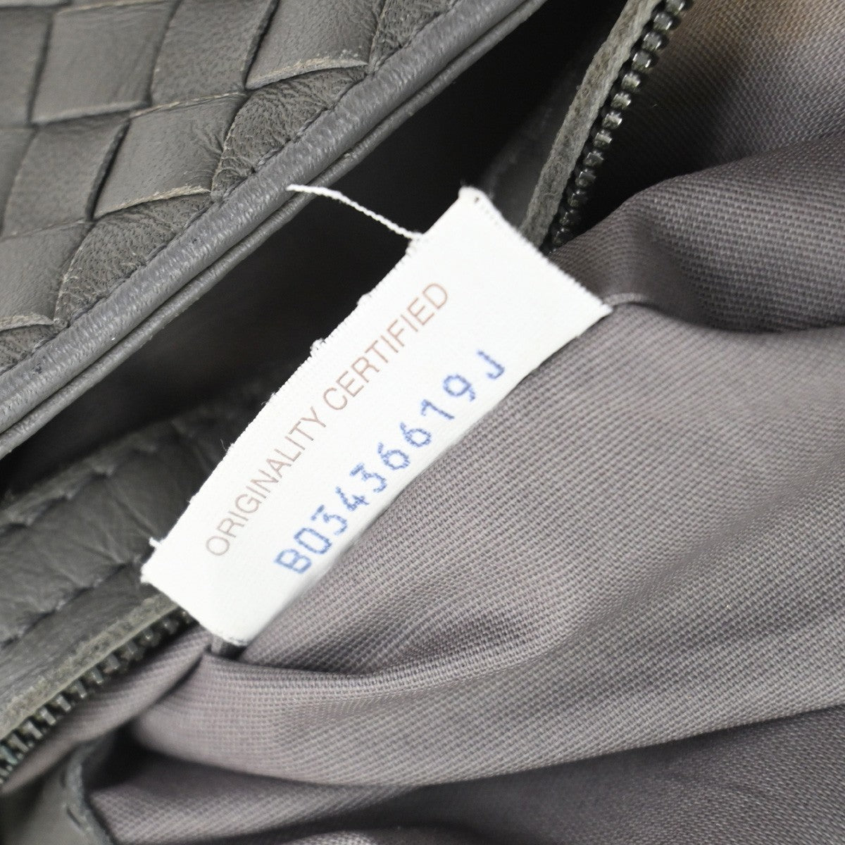 BOTTEGA VENETA Logo Intrecciato Shoulder Bag Leather Gray Italy 12KD110