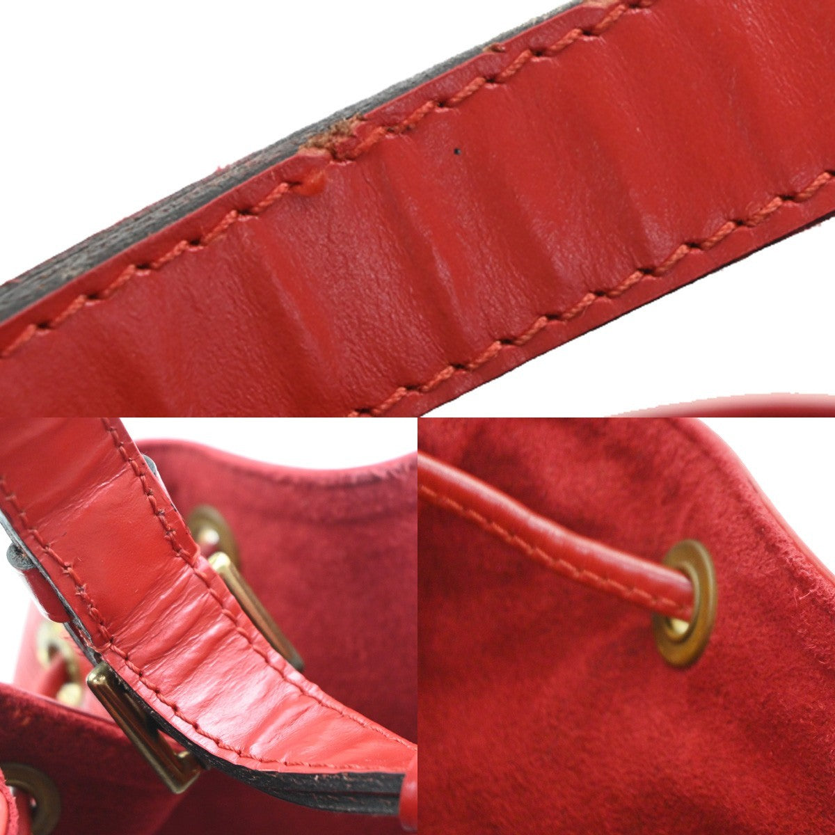 LOUIS VUITTON Petit Noe Drawstring Shoulder Bag Epi Leather Red M44107 70PA054