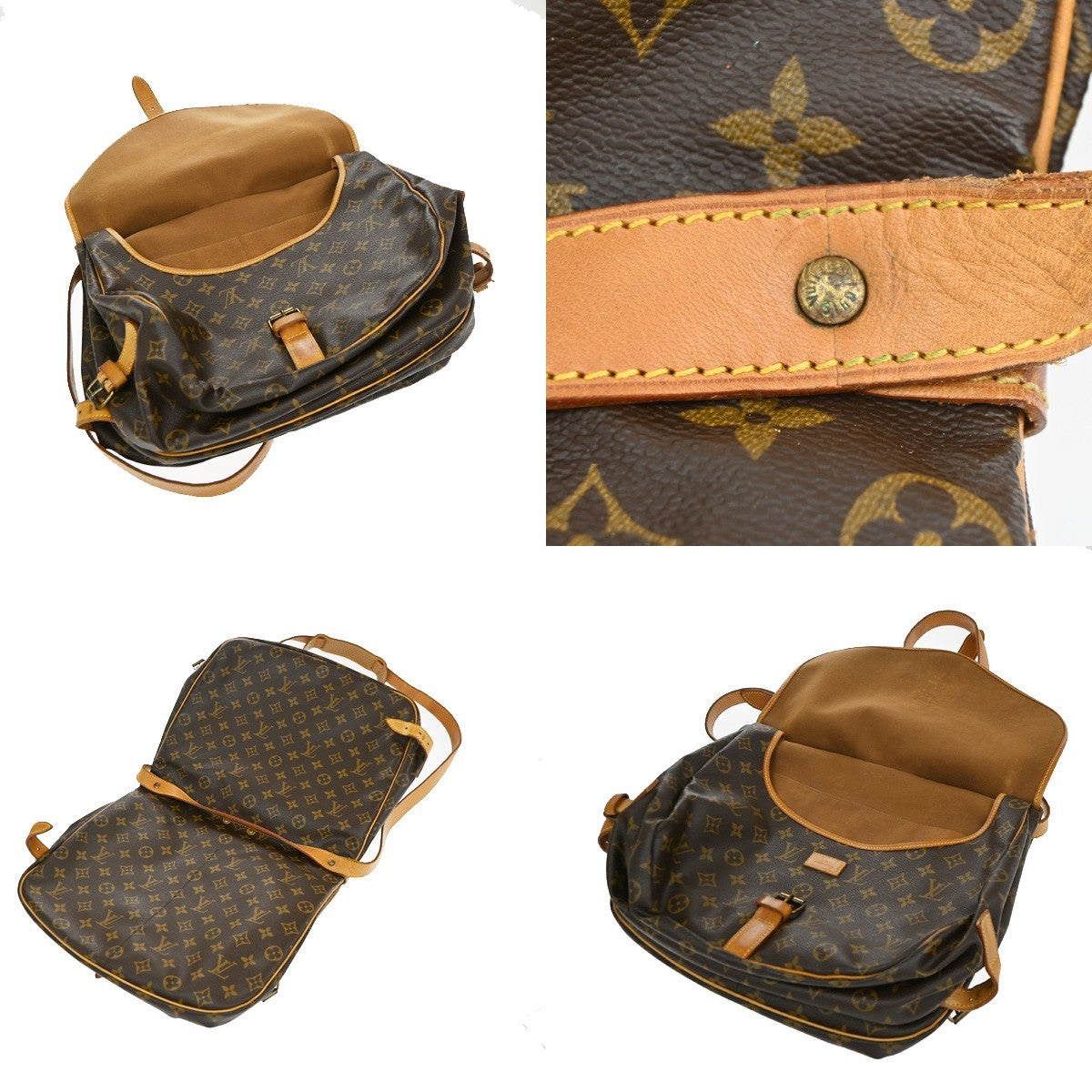LOUIS VUITTON Saumur 35 Shoulder Bag Monogram Leather BN France M42254 70TA659