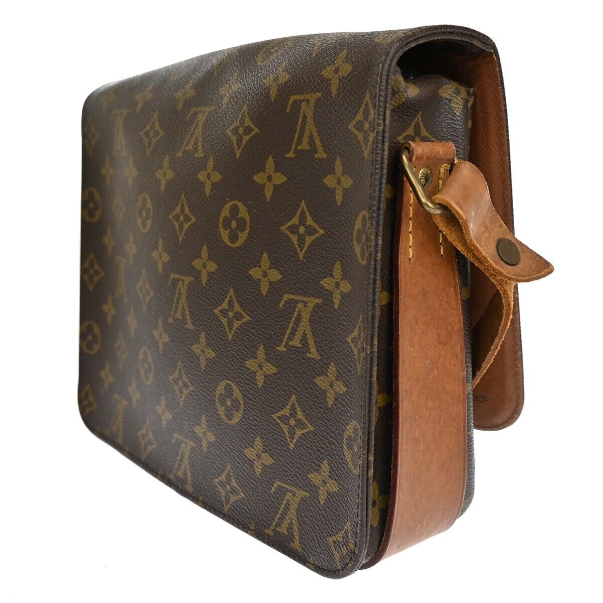 LOUIS VUITTON Cartouchiere GM Shoulder Bag Monogram Leather Brown M51252 36EA174