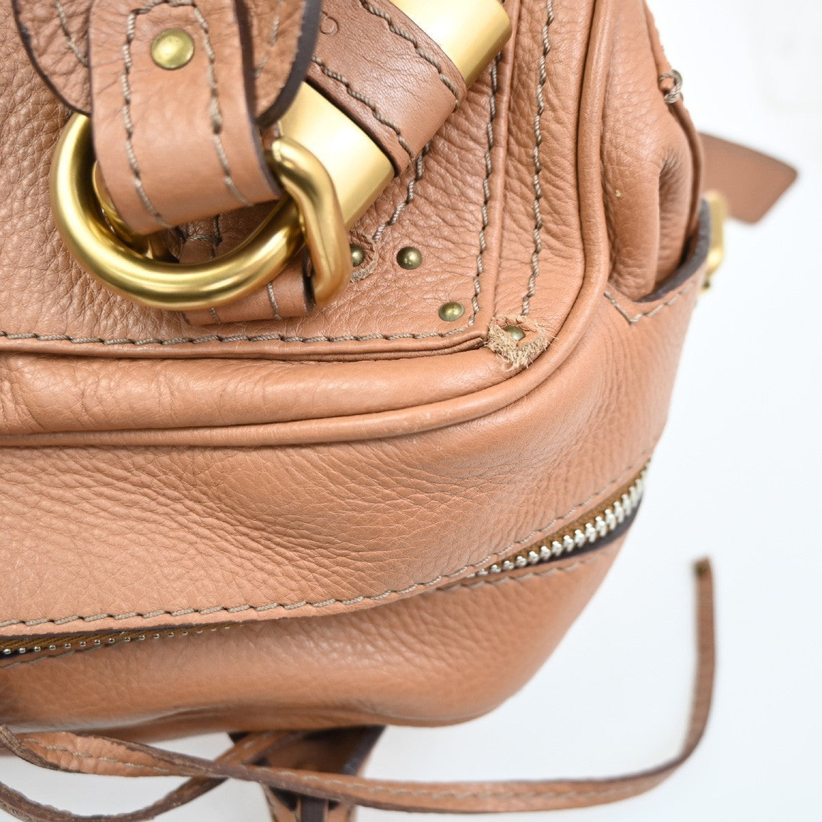CHLOE Paddington Shoulder Hand Bag Leather Light Brown Italy GHW 59RL834