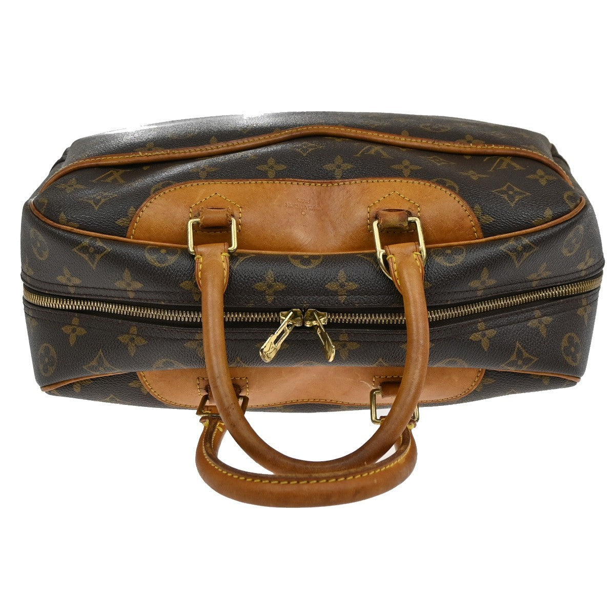 LOUIS VUITTON LV Logo Deauville Hand Bag Monogram Leather Brown M47270 68DA006