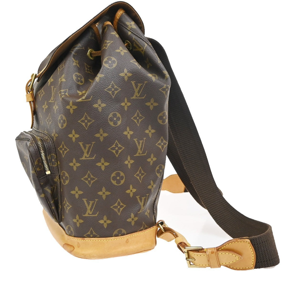 LOUIS VUITTON Montsouris GM Backpack Bag Monogram Leather Brown M51135 97CA777