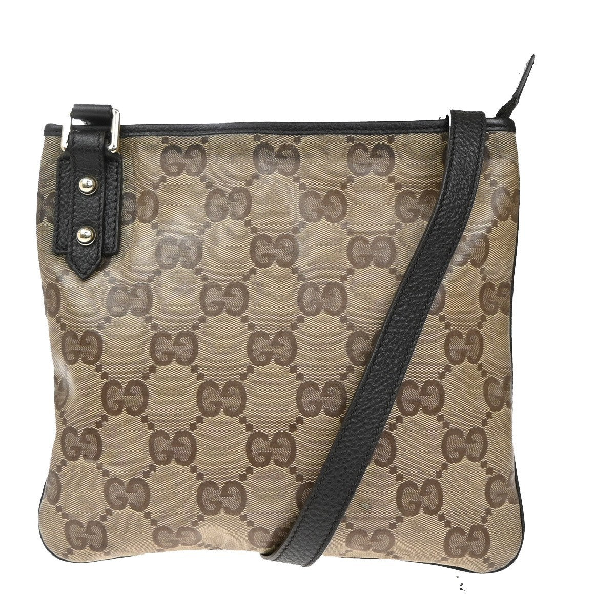 GUCCI Logo GG Pattern Crossbody Shoulder Bag Coating Canvas Leather BN 80KB482
