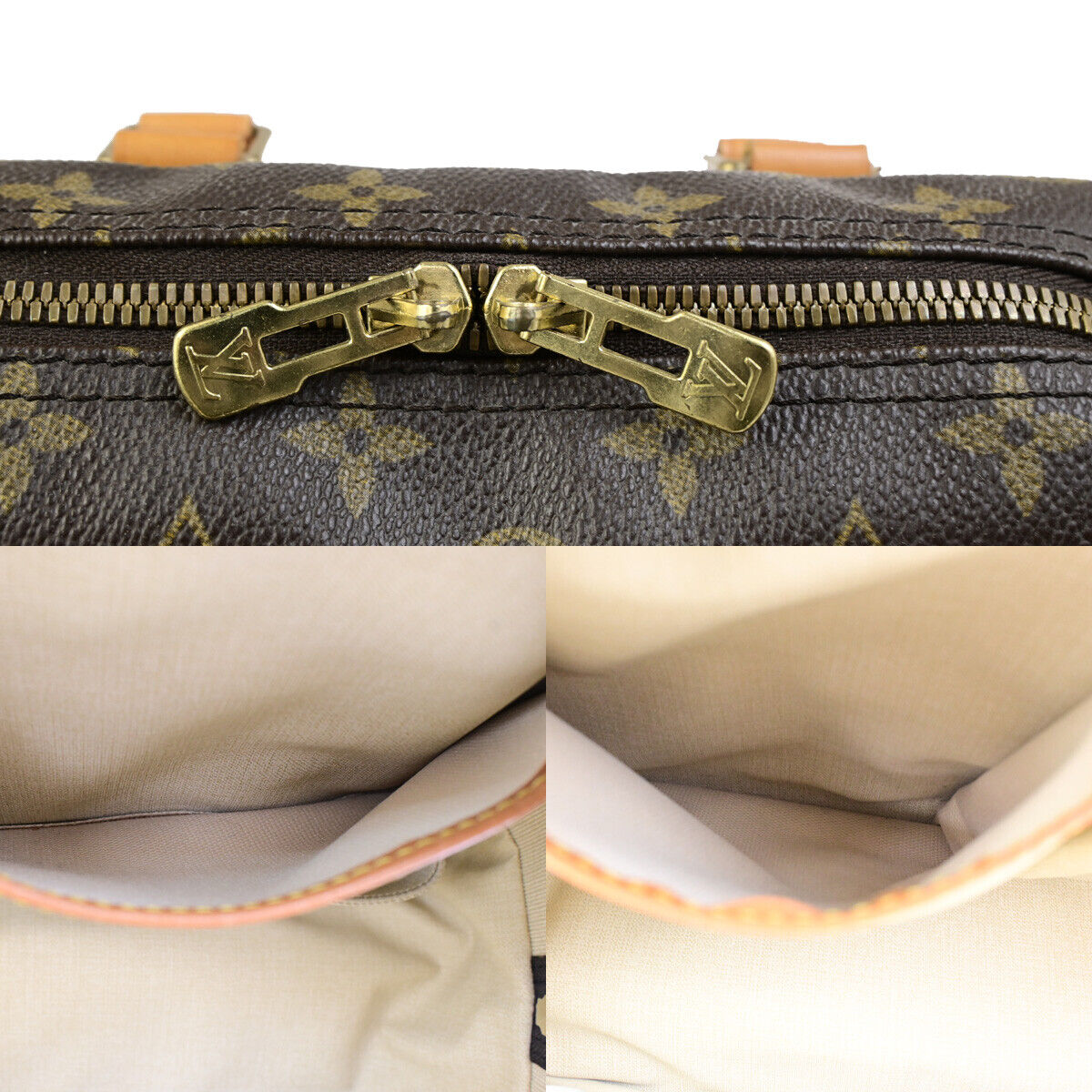 LOUIS VUITTON LV Logo Deauville Hand Bag Monogram Leather Brown M47270 34SJ499