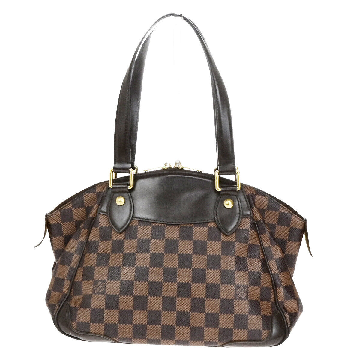 LOUIS VUITTON Verona PM Shoulder Bag Damie Ebene Leather Brown N41117 17YG695
