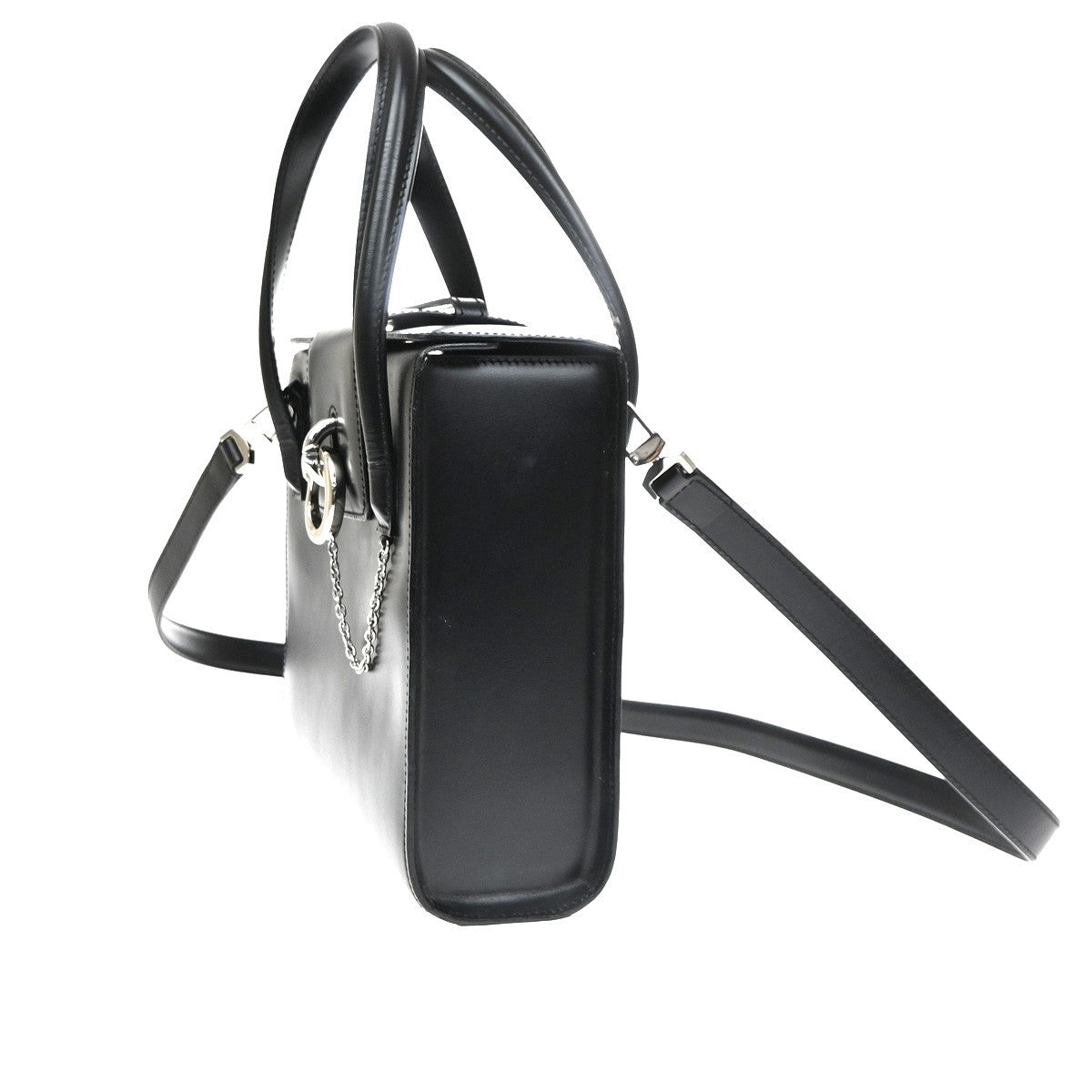 CARTIER Logo Panthere 2Way Shoulder Hand Bag Leathe Black France 38CB059