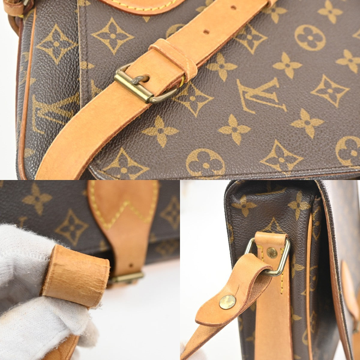 LOUIS VUITTON Cartouchiere GM Shoulder Bag Monogram Leather Brown M51252 72KC721