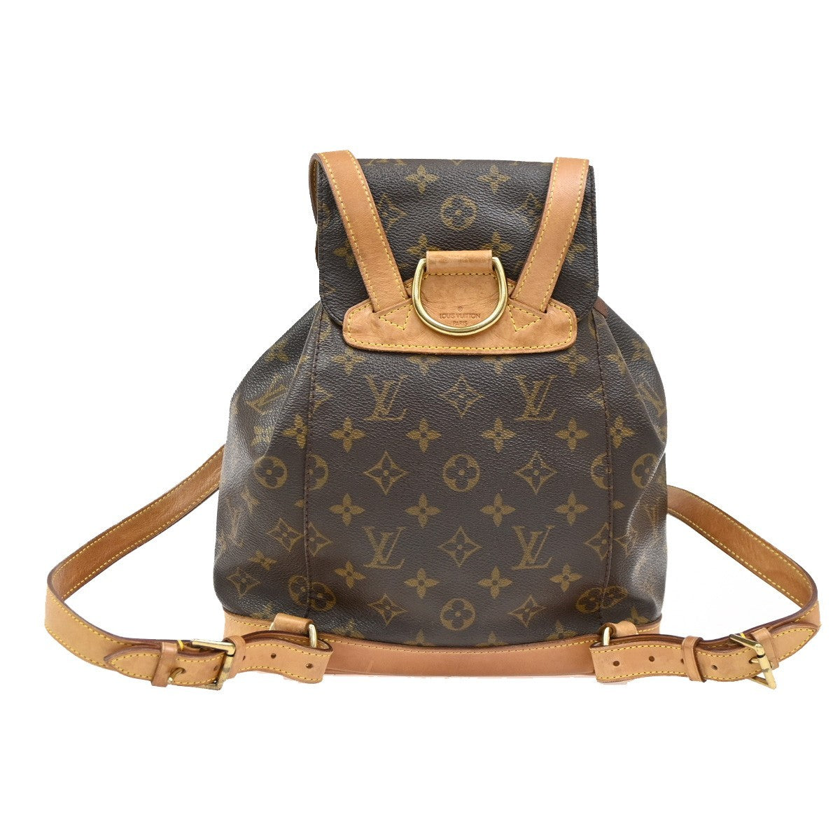 LOUIS VUITTON Montsouris MM Backpack Bag Monogram Leather Brown M51136 18DA238