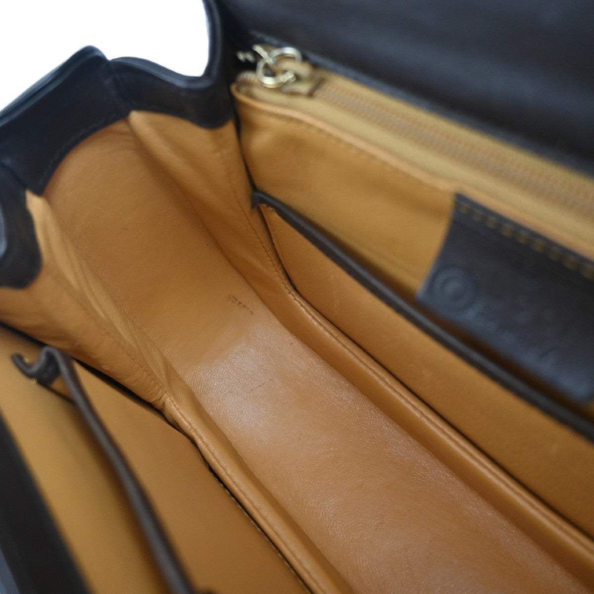 GUCCI Logo Bamboo 2Way Shoulder Hand Bag Leather Brown Gold Italy 50RF716