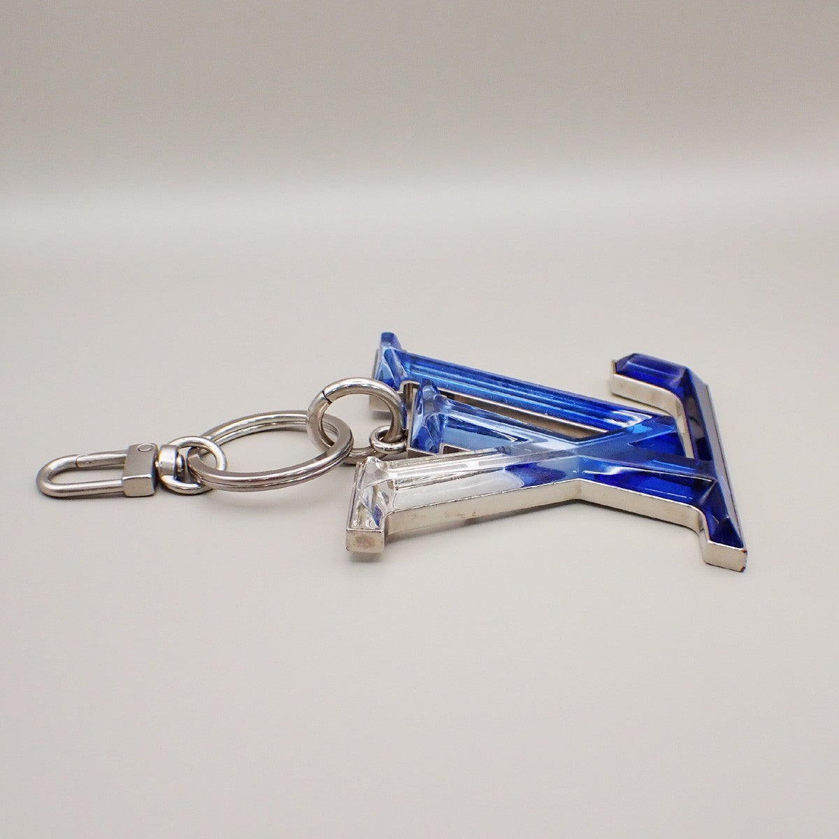LOUIS VUITTON Bijoux Sac LV Prism Bag Charm Silver Blue MP2365 61YH697