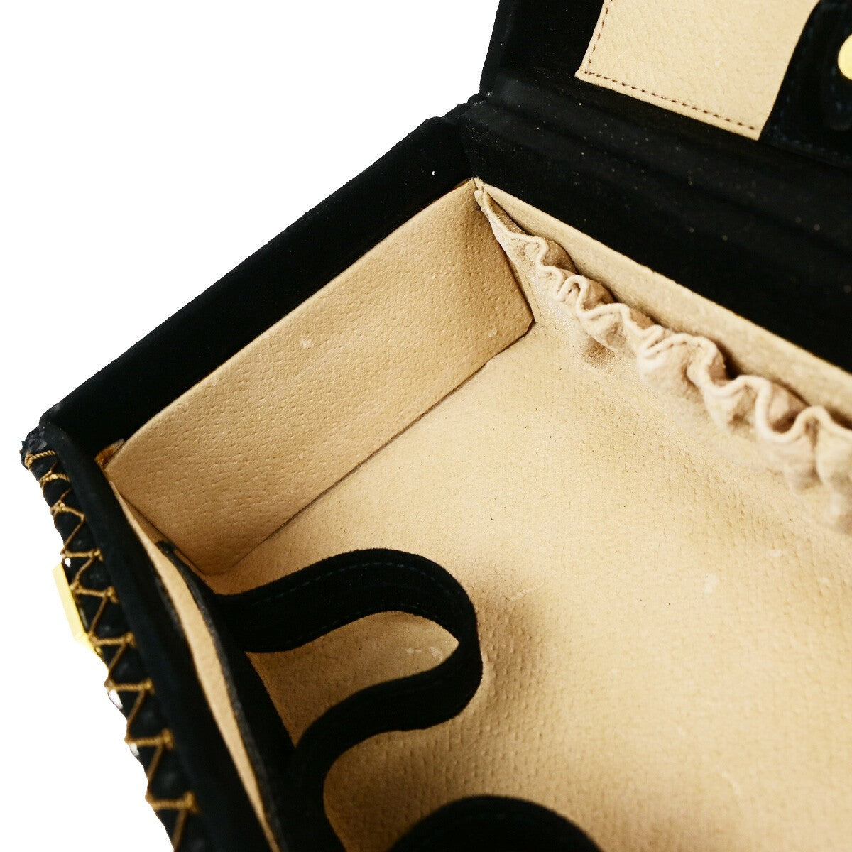 FENDI Logo 2Way Vanity Shoulder Hand Bag Suede Leather Black GHW Italy 10RK596