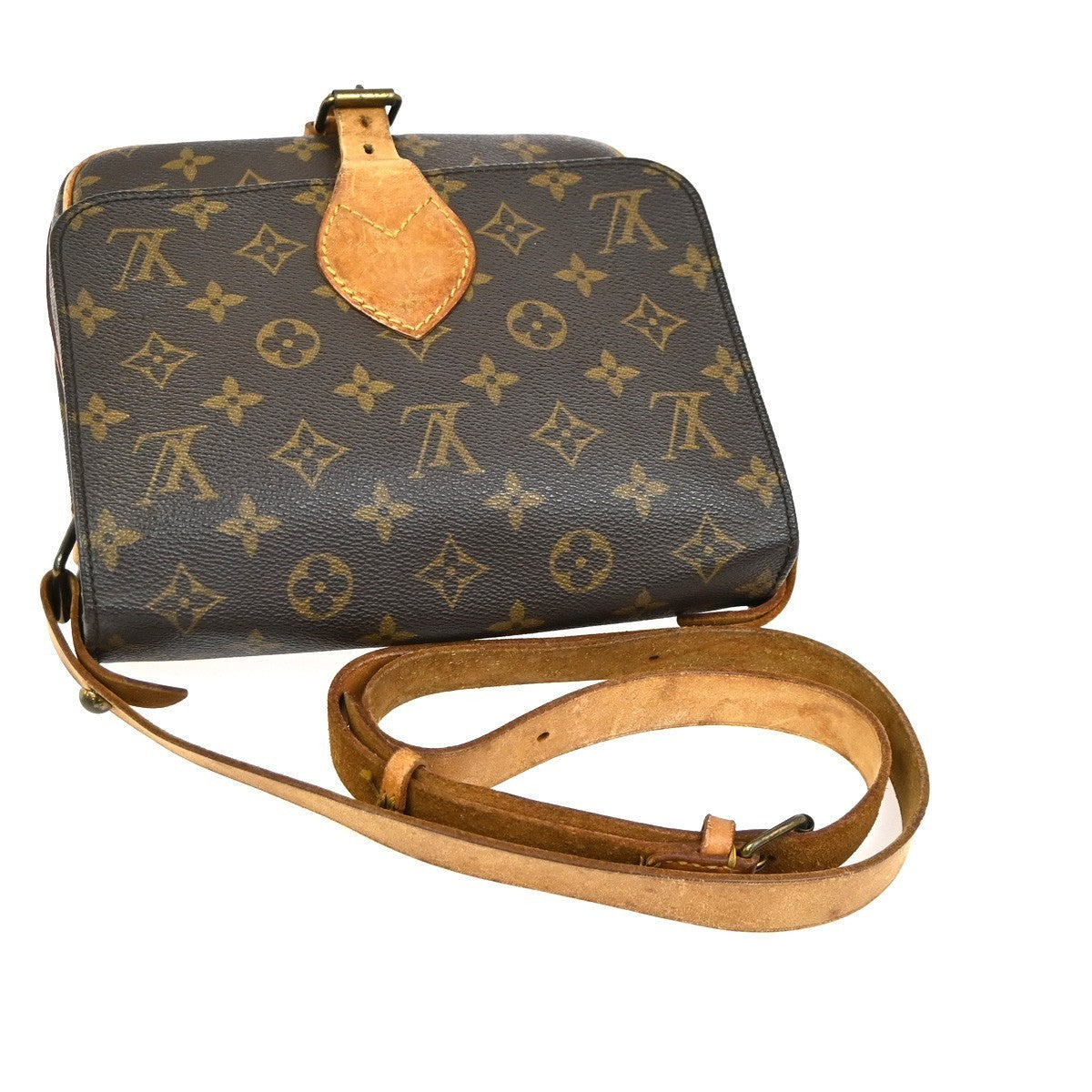 LOUIS VUITTON Cartouchiere MM Shoulder Bag Monogram Leather Brown M51253 32TA563