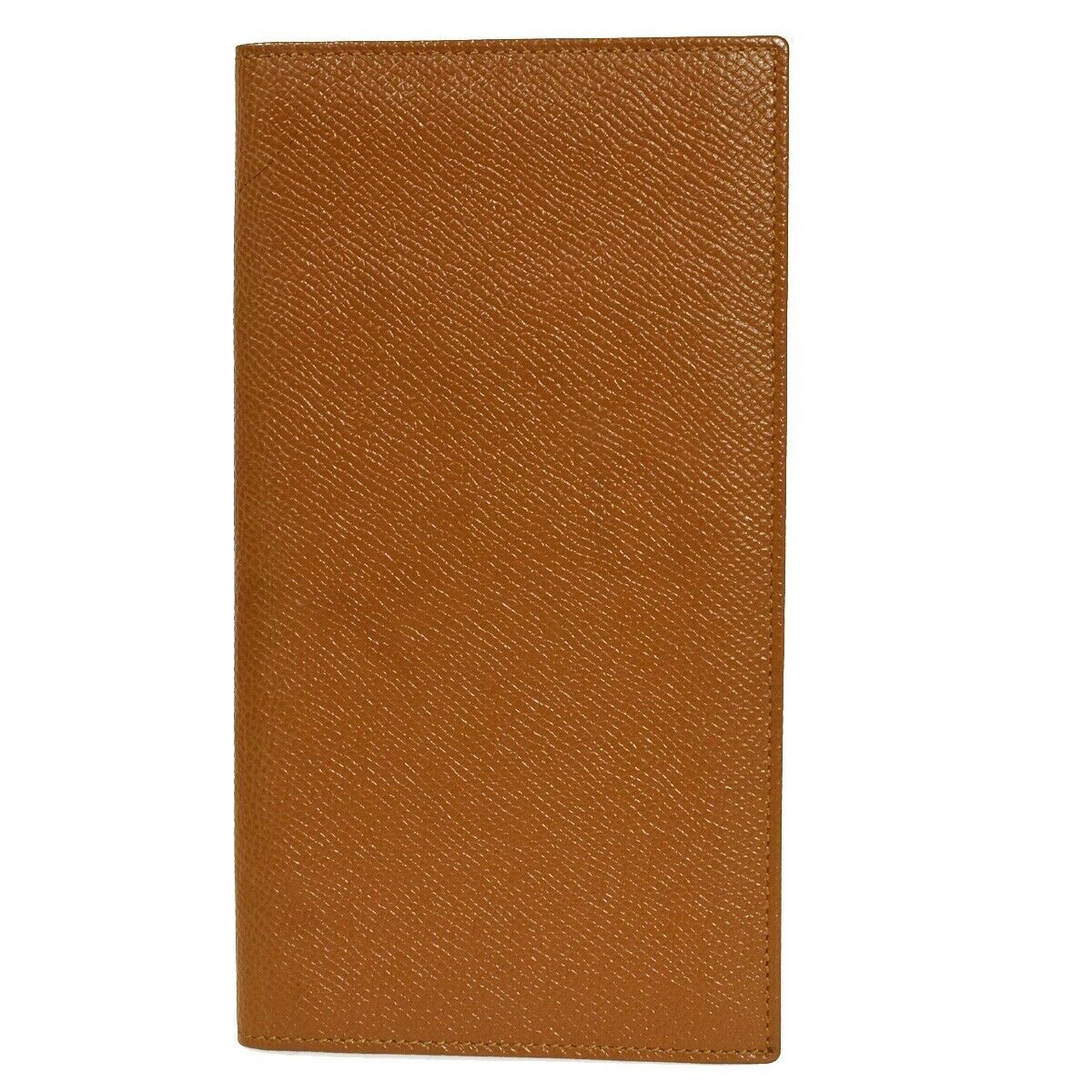 BVLGARI Logo Bifold Long Card Wallet Leather Brown Made In Italy 68AD226