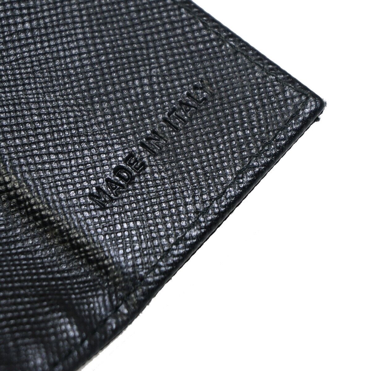 PRADA MILANO Logo Tessuto Trifold Wallet Purse Nylon Leather Black Italy 33RJ859