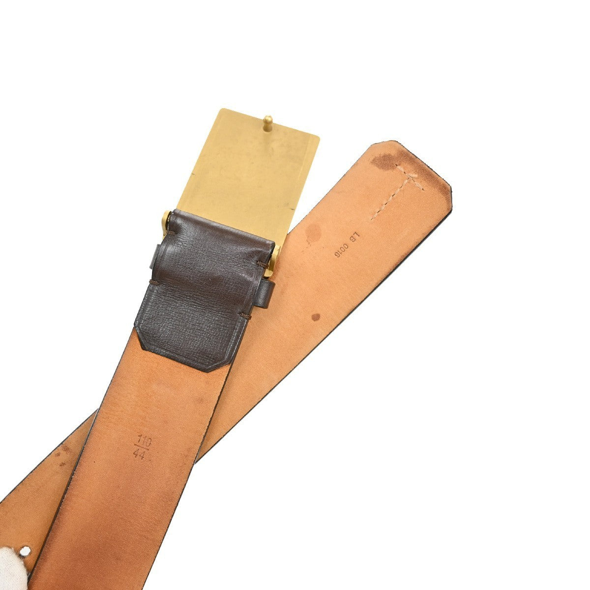 LOUIS VUITTON Logo Ceinture Utah Belt 110/44 Leather Brown GHW M6811W 30KB418