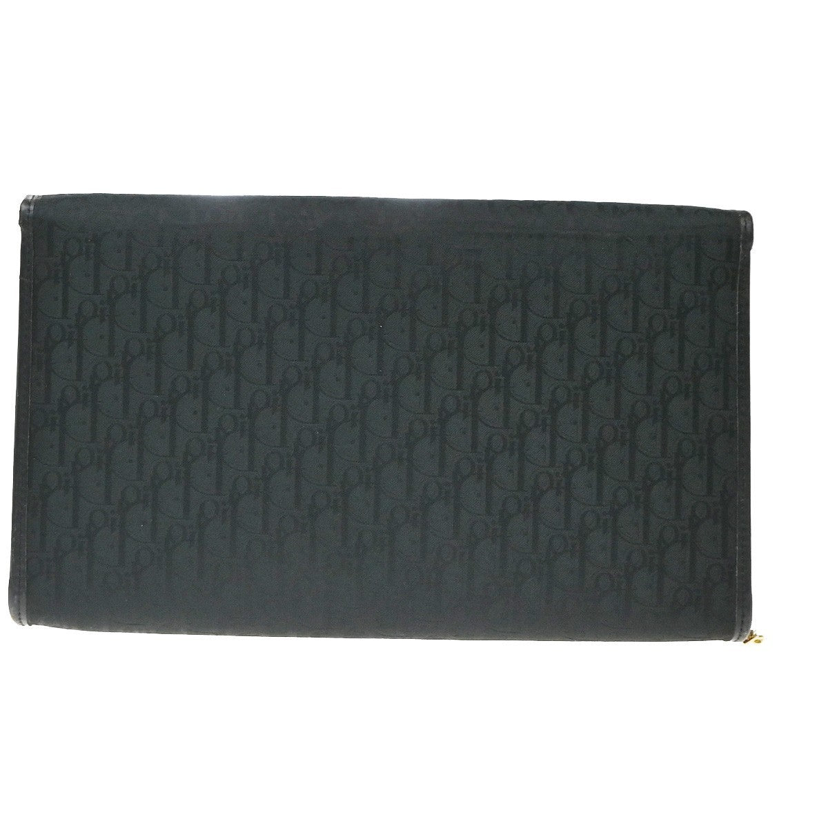 CHRISTIAN DIOR Trotter Pattern 2way Clutch Hand Bag Canvas Leather Black 38KC787