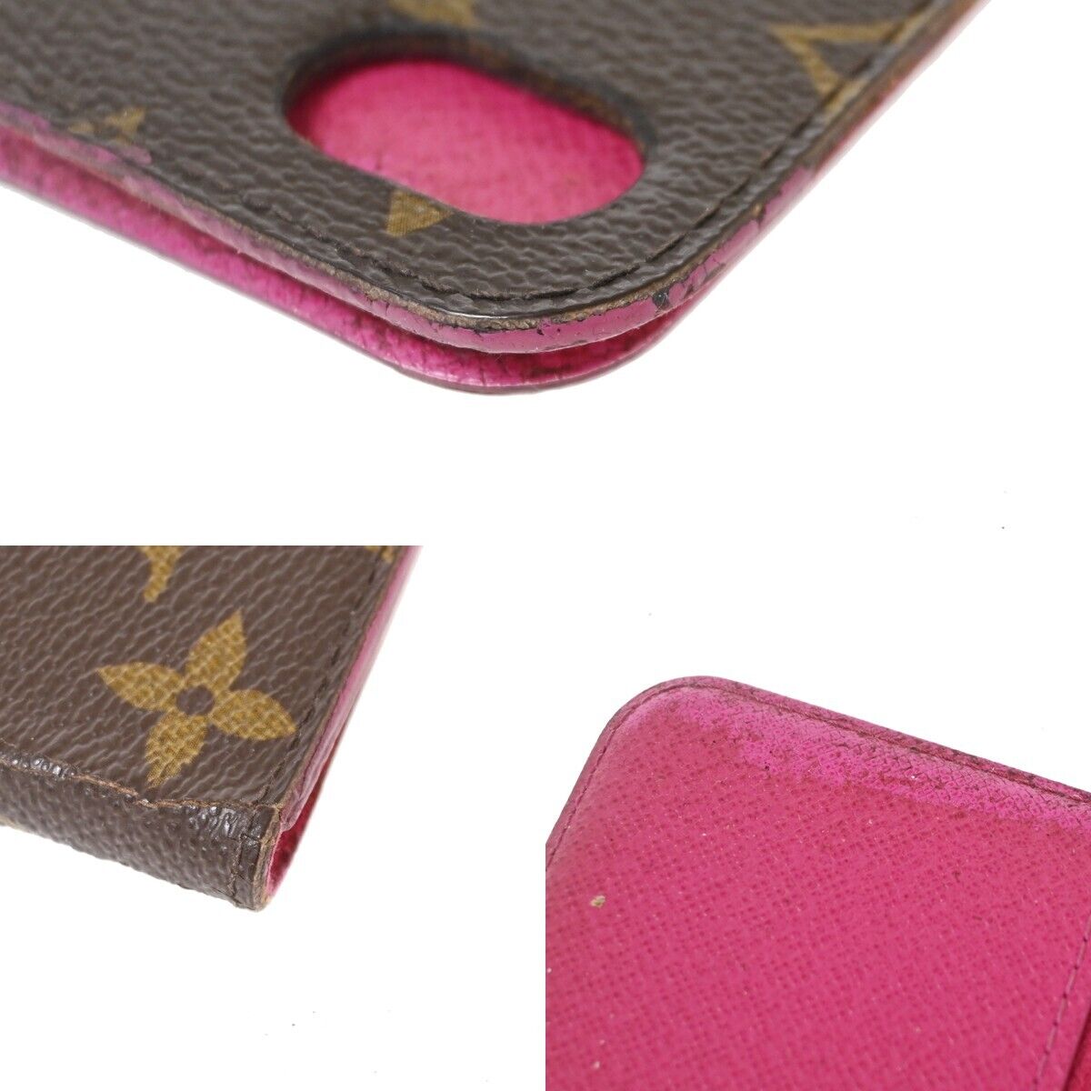 LOUIS VUITTON Logo 4 Set Wallet Key iPhone Case 8 Monogram Epi Leather 04HB270