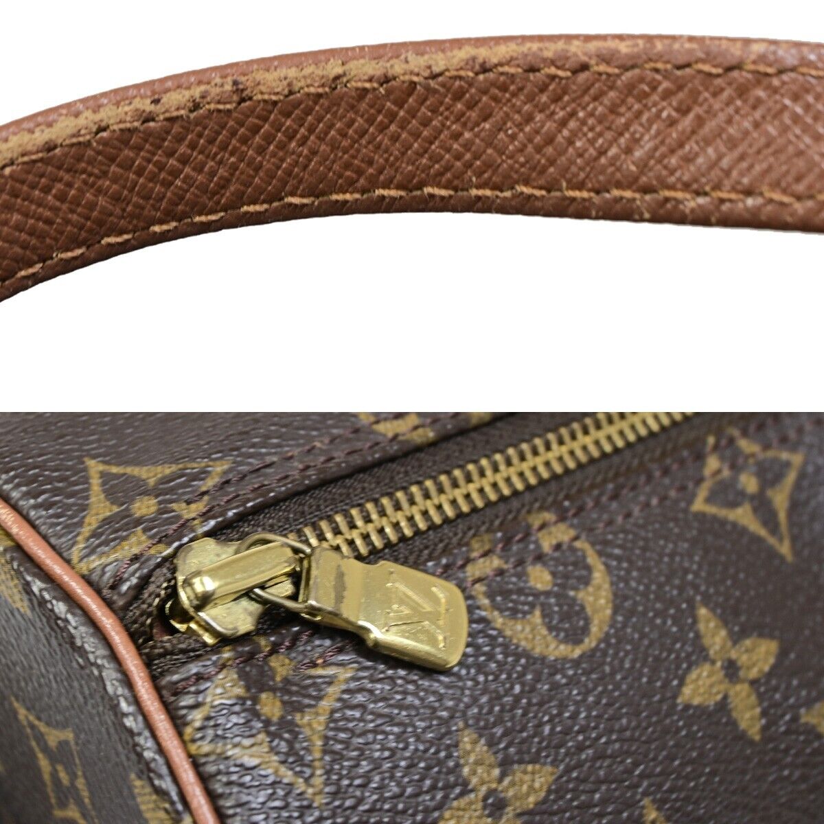 LOUIS VUITTON Logo PAPILLON 30 Hand Bag Monogram Leather Brown M51365 16SH956