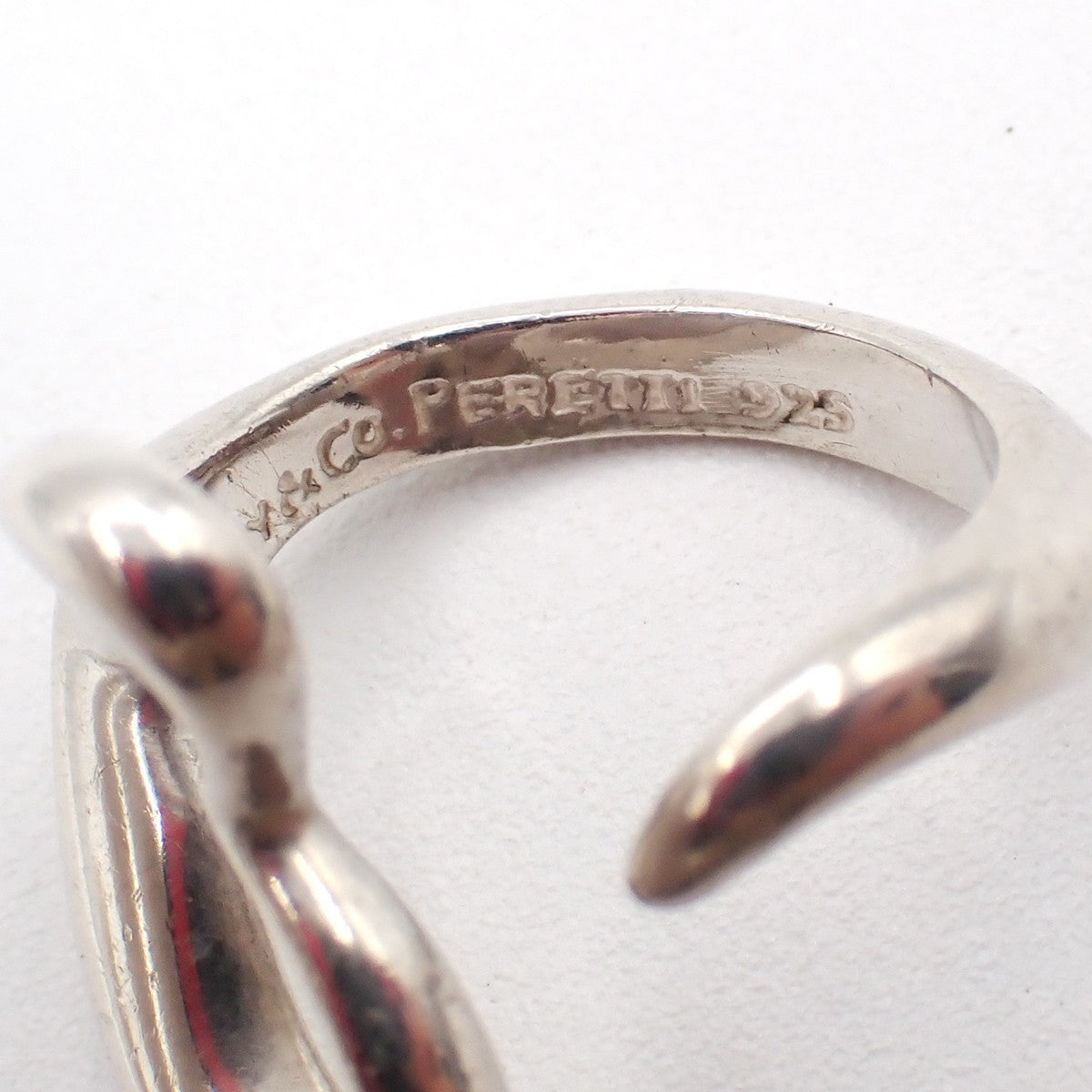 Tiffany & Co. Logo Elsa Peretti Open Heart Ring US5.5 Silver 925 09AA128