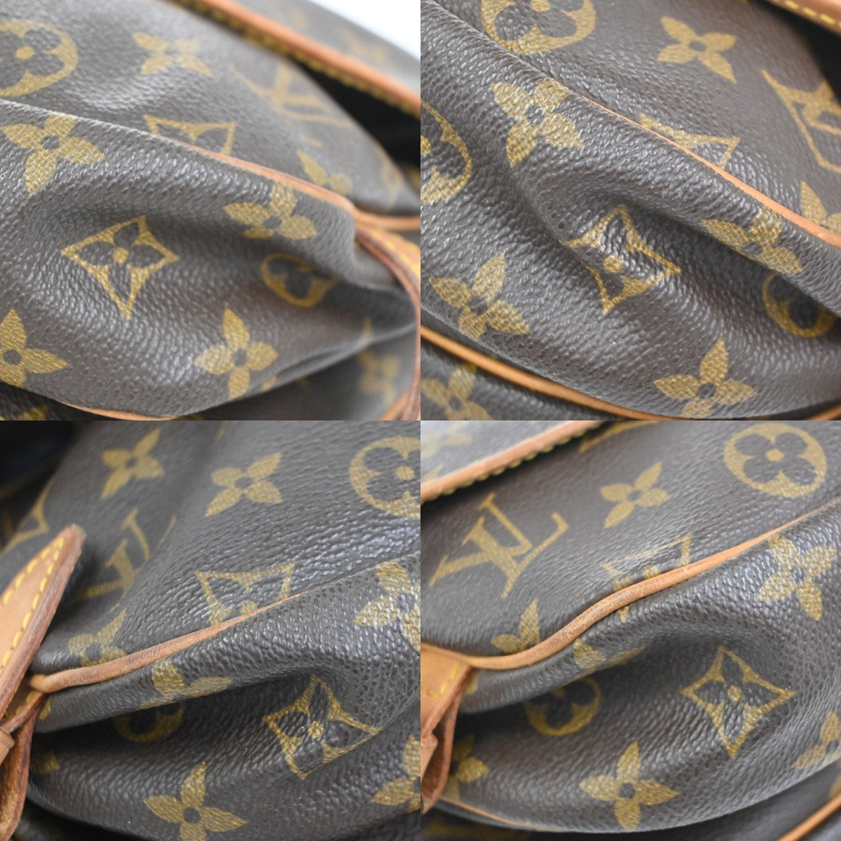 LOUIS VUITTON Logo Saumur 30 Shoulder Bag Monogram Leather Brown M42256 82CA792