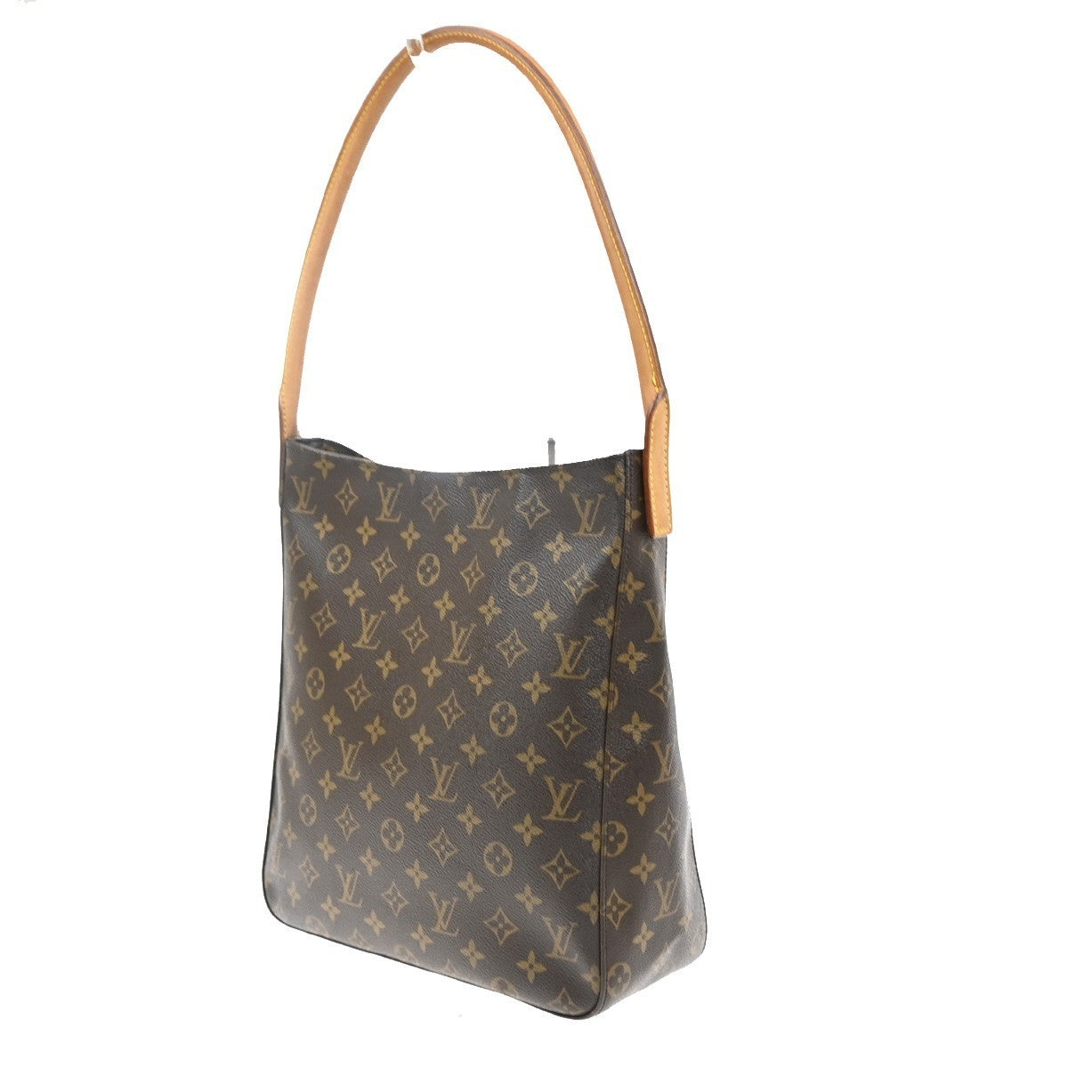 LOUIS VUITTON Logo Looping GM Shoulder Bag Monogram Leather Brown M51145 74SA123
