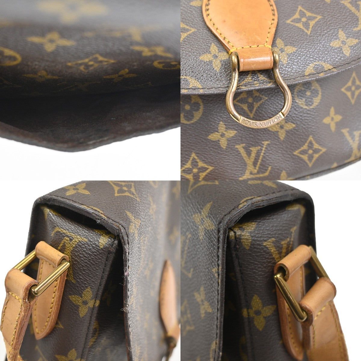 LOUIS VUITTON Saint Cloud GM Shoulder Bag Monogram Leather Brown M51242  39CA826