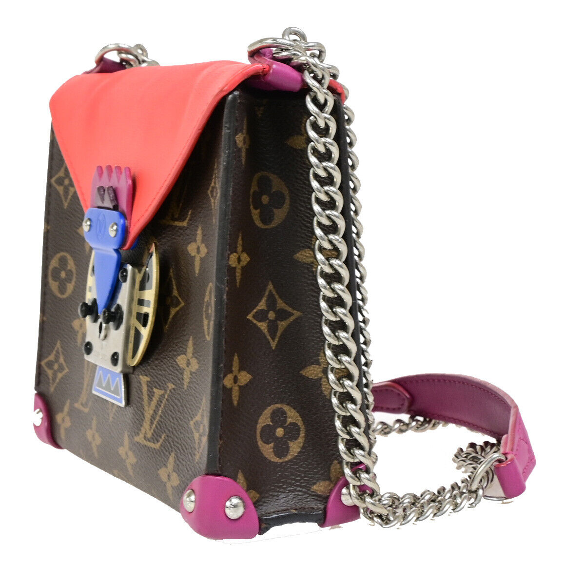 LOUIS VUITTON Pochette Mask PM Chain Shoulder Bag Monogram Leather BN RD 98YG341