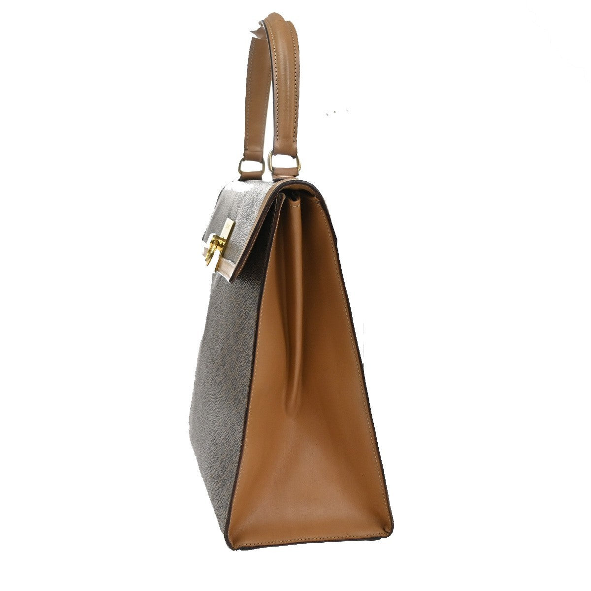 CELINE Logo Macadam Shoulder  Hand Bag PVC Leather Brown GHW  Italy 30AA117