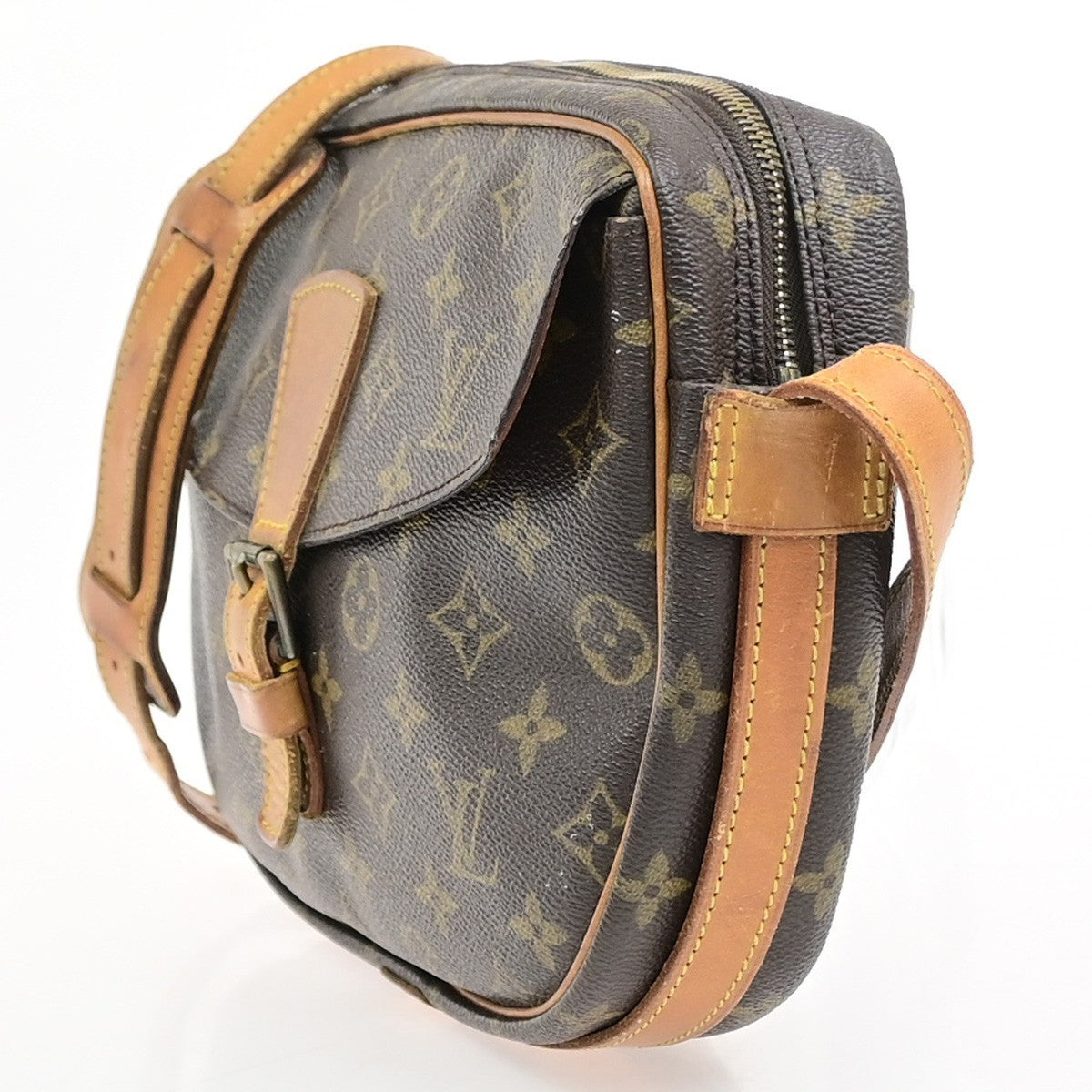 LOUIS VUITTON Jeune Fille GM Shoulder Bag Monogram Leather Brown M51225 35PA098