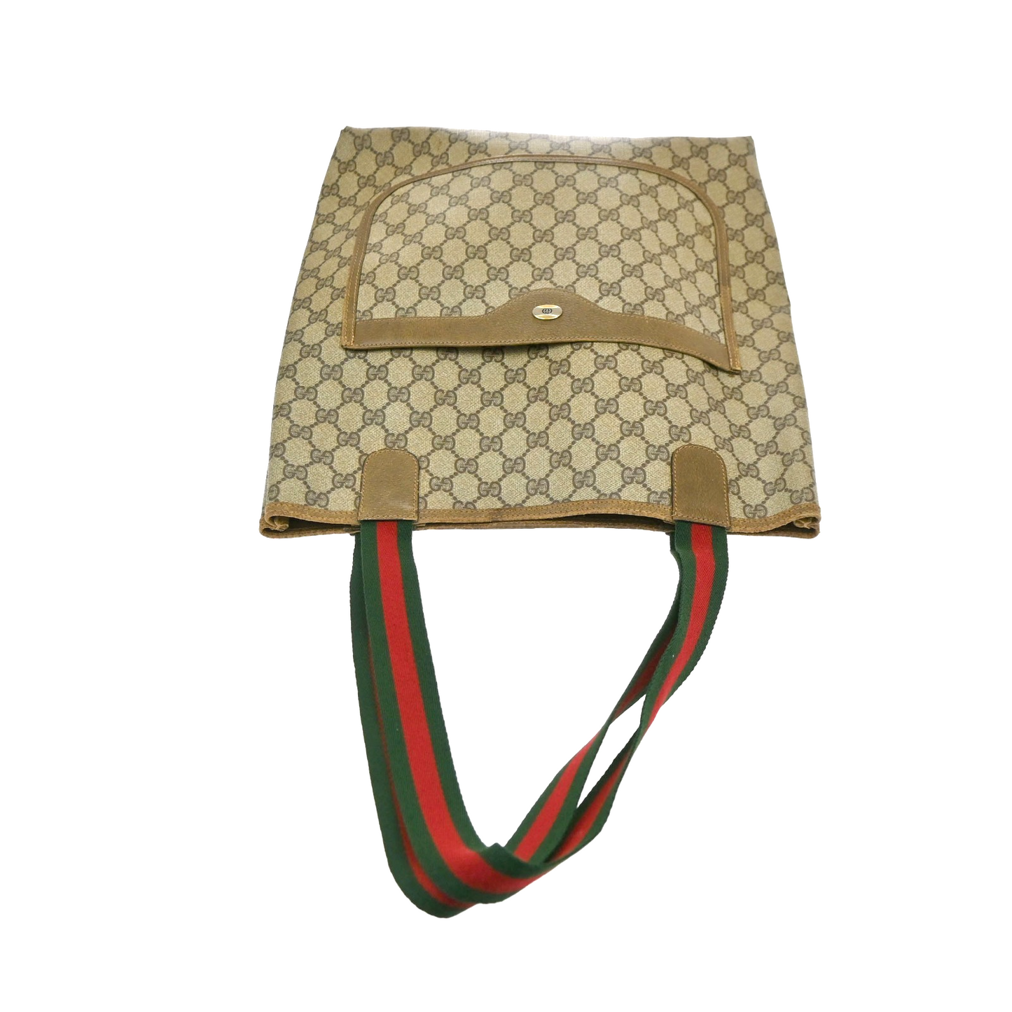 GUCCI Logo GG Pattern Sherry Shoulder Bag PVC Leather Brown Italy 67KD124
