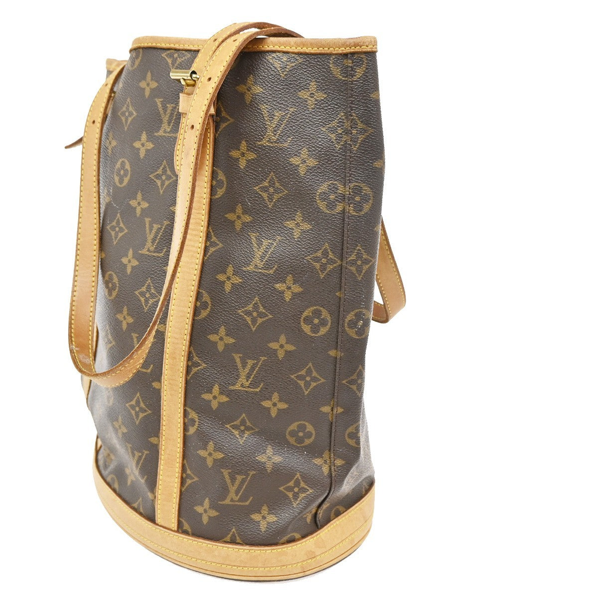 LOUIS VUITTON BUCKET GM Shoulder Tote Bag Monogram Leather Brown M42236 64TA084